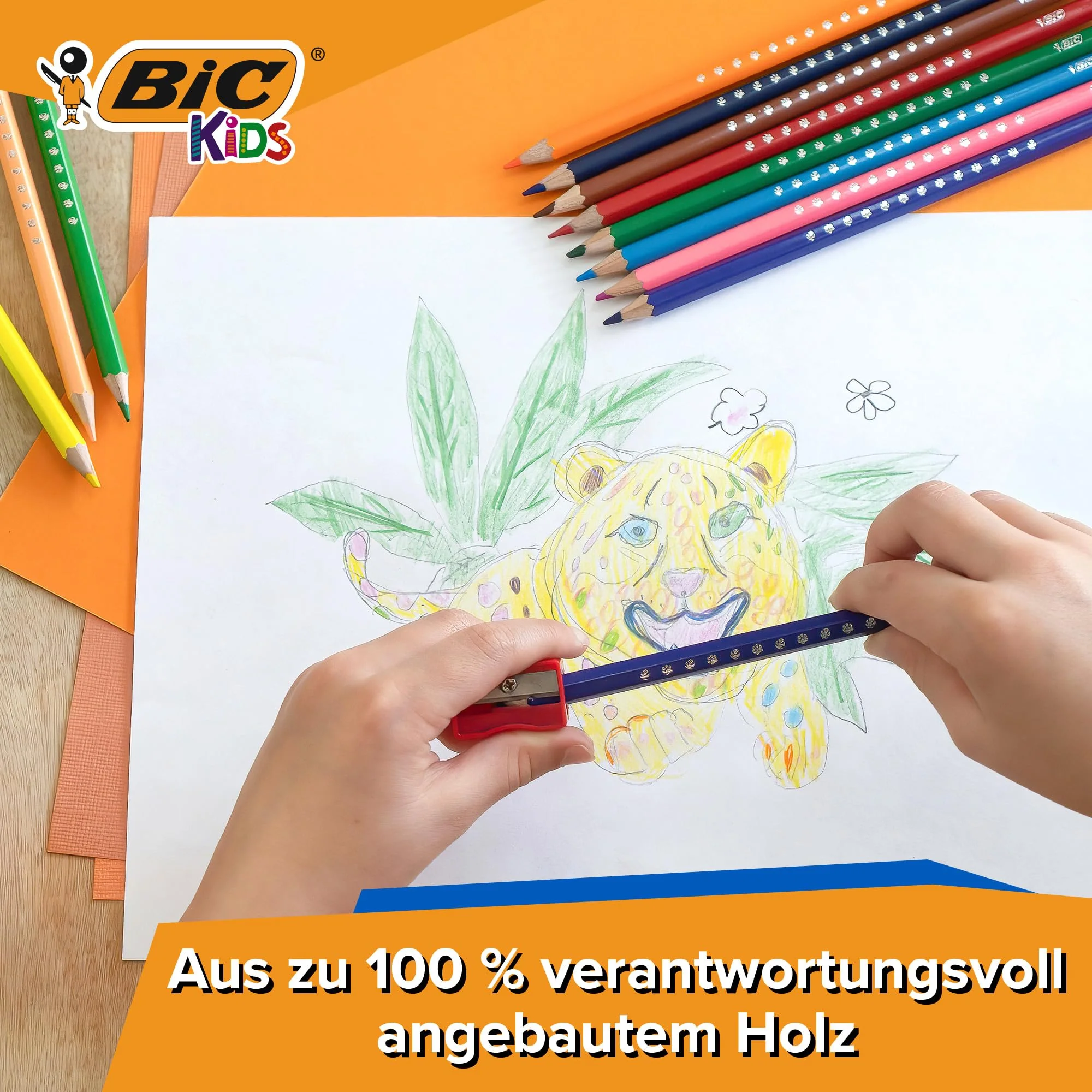 BIC Kids Buntstifte aus 100% verantwortungsvoll angebautem Holz, zum malen, in 36 Farben - Image 3