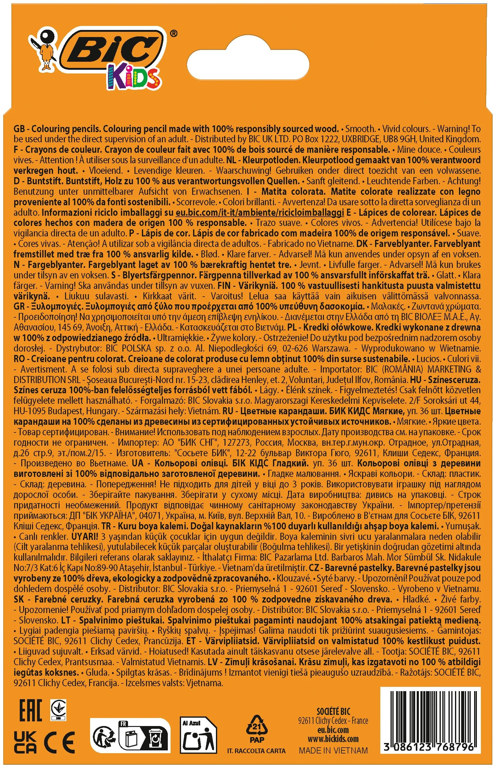 BIC Kids Buntstifte aus 100% verantwortungsvoll angebautem Holz, zum malen, in 36 Farben - Image 6