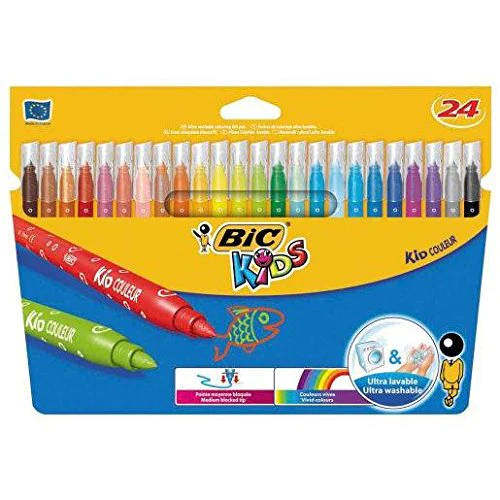 BIC Kids Filzstifte Kid Couleur, Fasermaler zum Malen in 24 auswaschbaren Farben, mit stabiler Spitze, im Karton Etui, ab 5 Jahre - Image 7