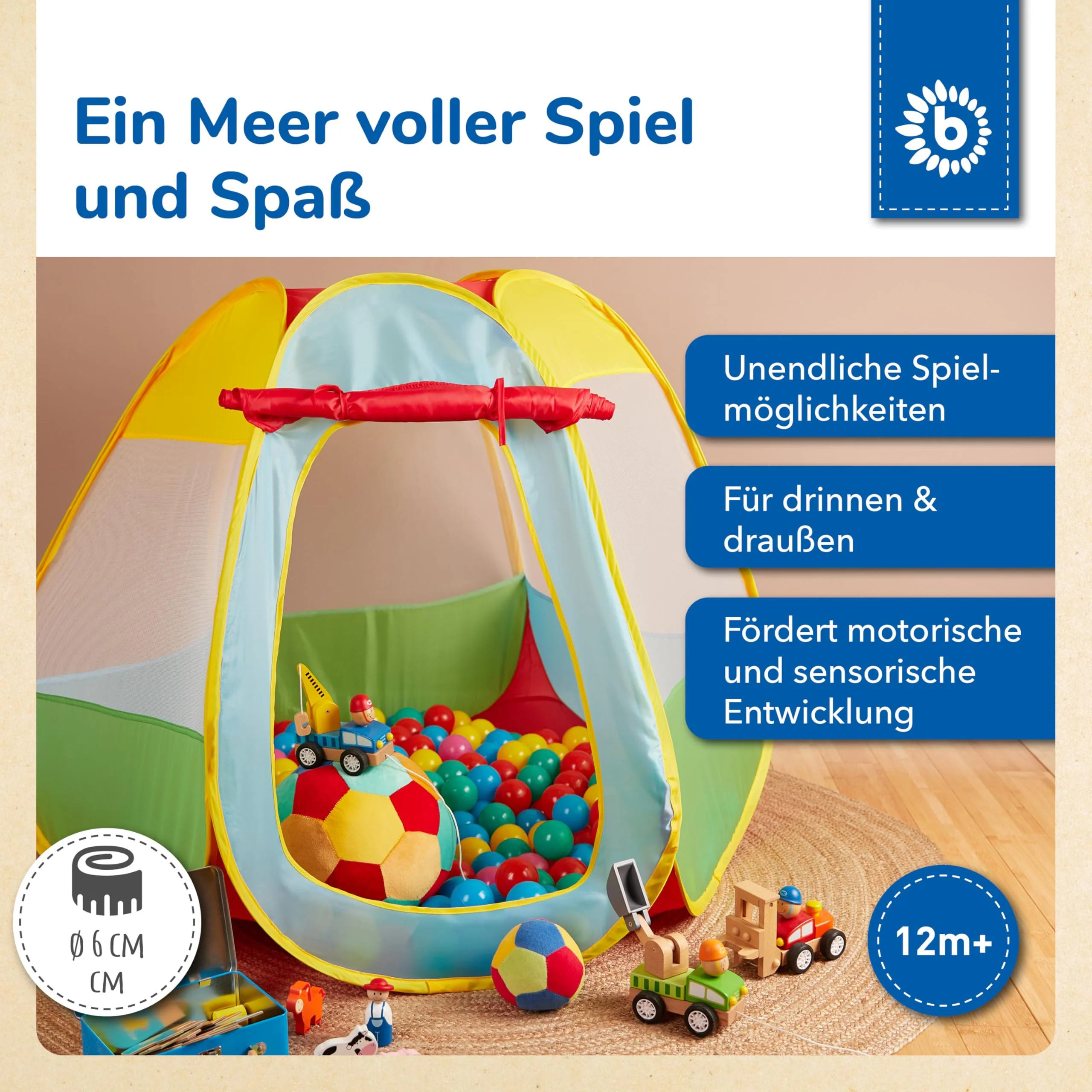 Bieco Bälle für Bällebad | 250 Stück, Größe ca. 6 cm | Bunte Kinder Bälle | Plastic Balls | Geeignet für Babys - Image 7