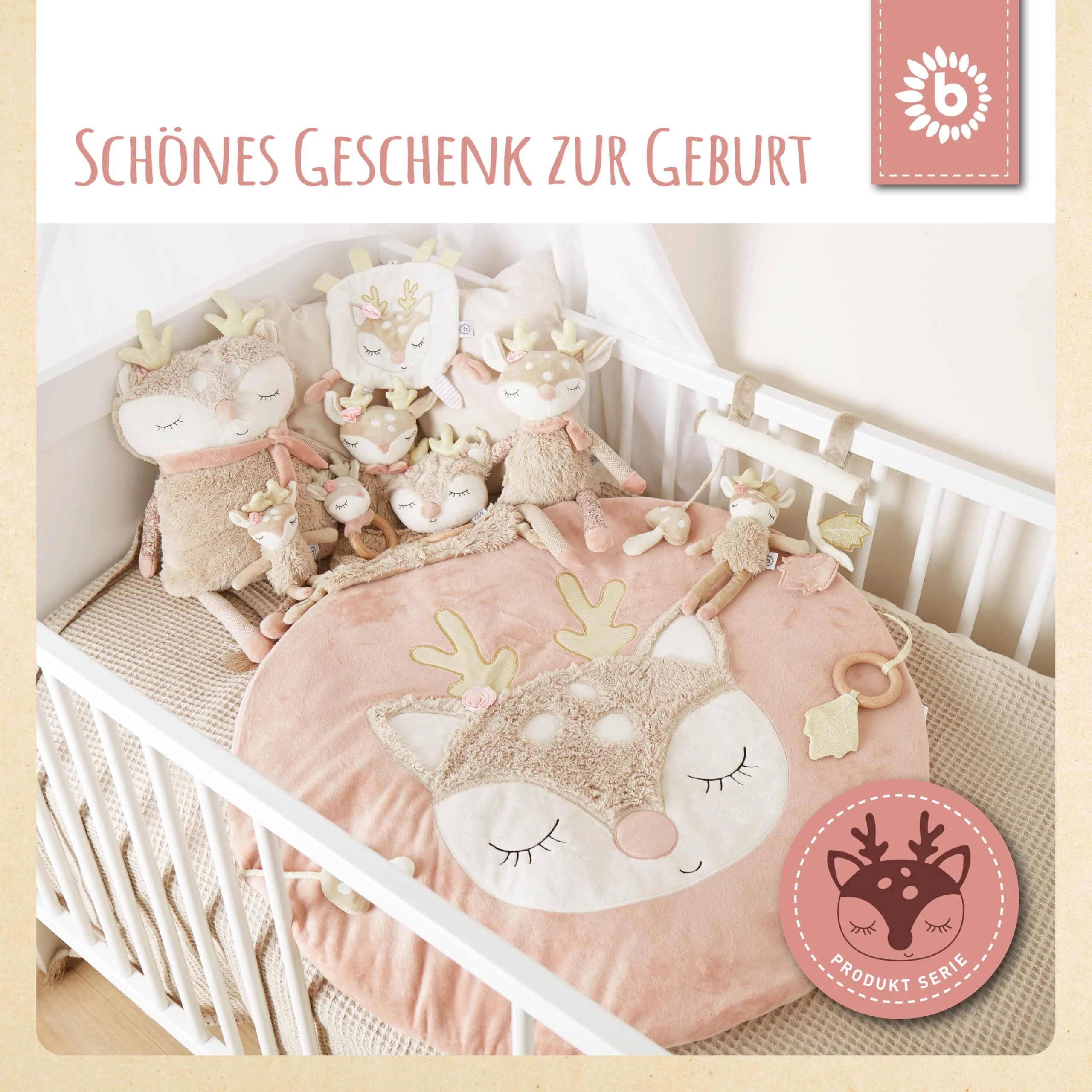 Bieco Schmusetuch REH Ella | Ab Geburt | Schnuffeltuch Baby Mädchen | Geschenk Geburt Mädchen | Baby Kuscheltier Schmusetuch Geschenk Neugeborenen Kuscheltuch 0 Monate - Image 3