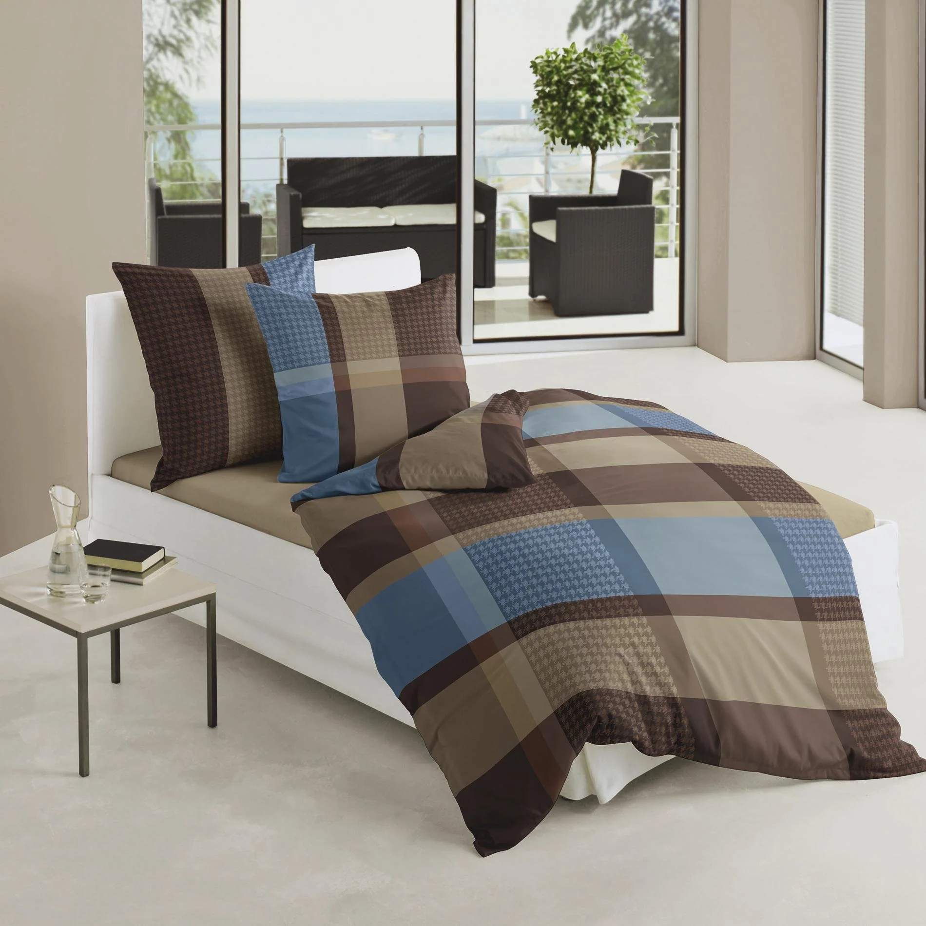 Bierbaum Bettwäsche 4942, Fein-Biber, Designed in Germany, mokka 09, 135x200 cm + 80x80 cm - Image 2