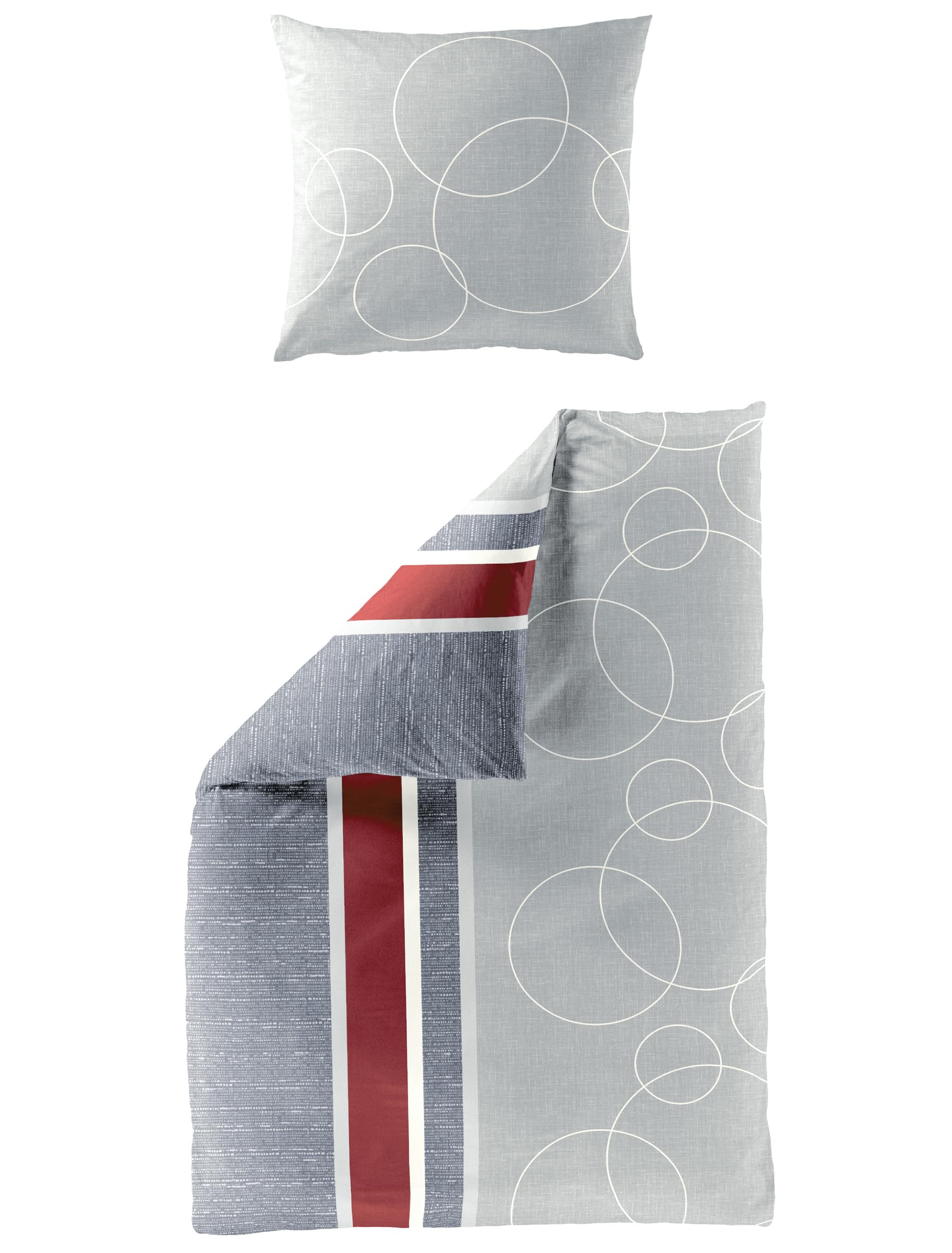 Bierbaum Bettwäsche 6230, Satin Basic, Designed in Germany, grau 08, 135x200 + 80x80 cm - Image 3
