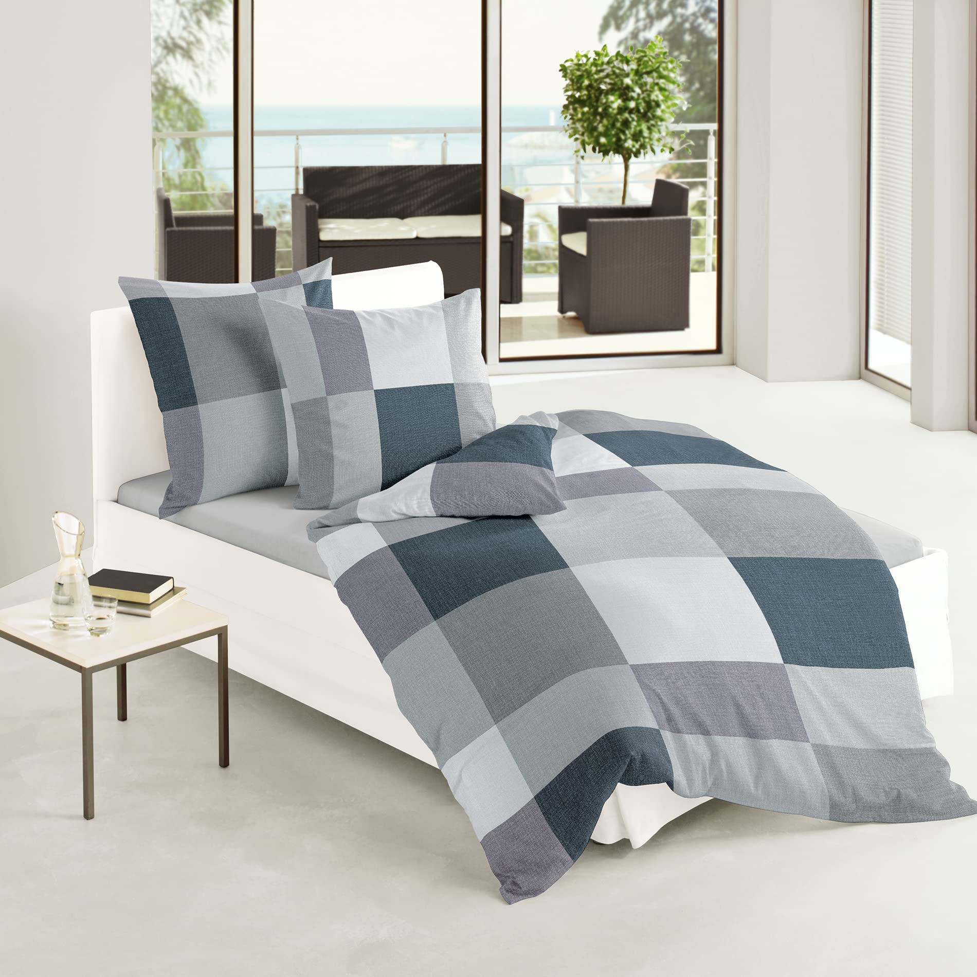 Bierbaum Bettwäsche 6520, Satin Basic, Designed in Germany, silber 13, 135x200 + 80x80 cm - Image 3