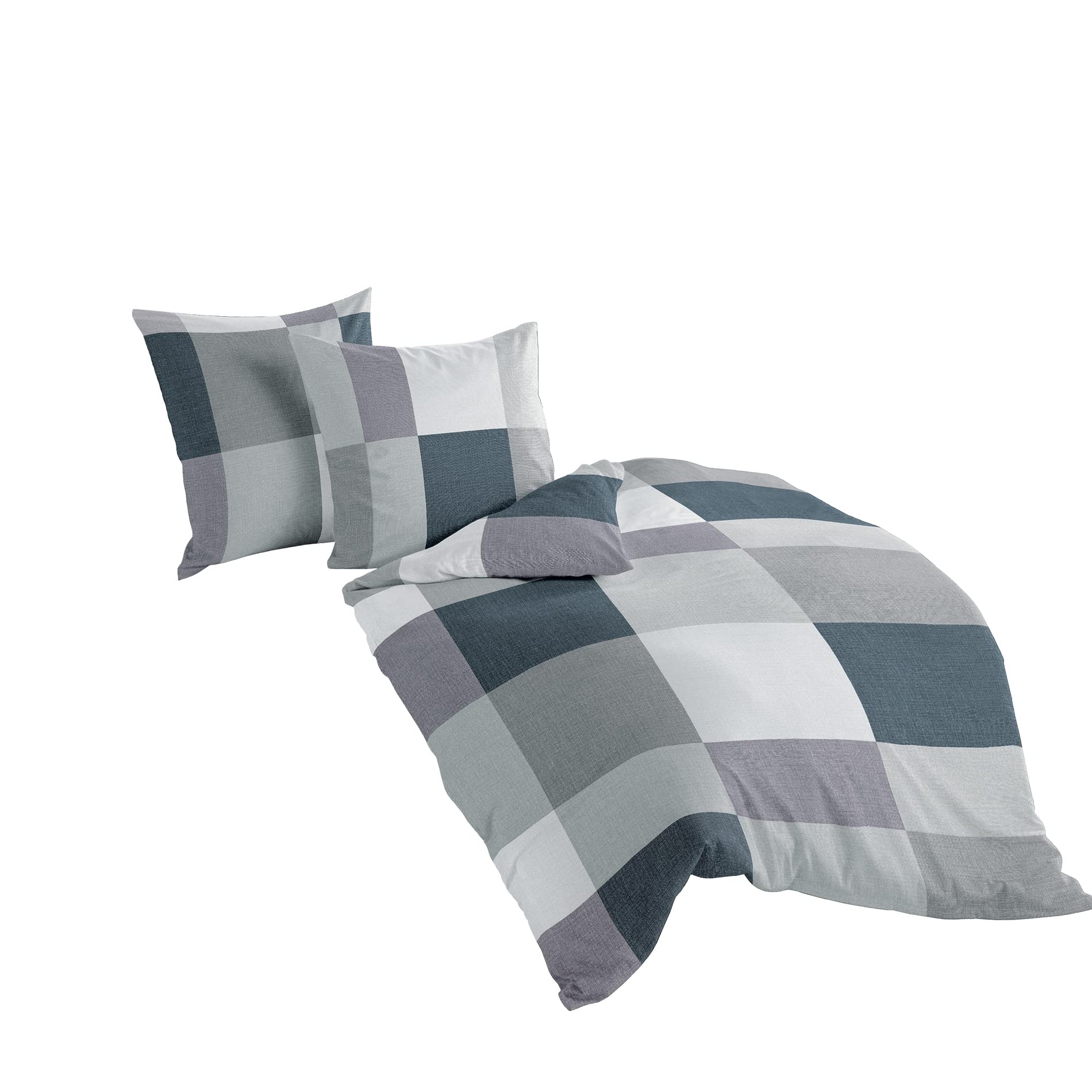 Bierbaum Bettwäsche 6520, Satin Basic, Designed in Germany, silber 13, 135x200 + 80x80 cm - Image 4
