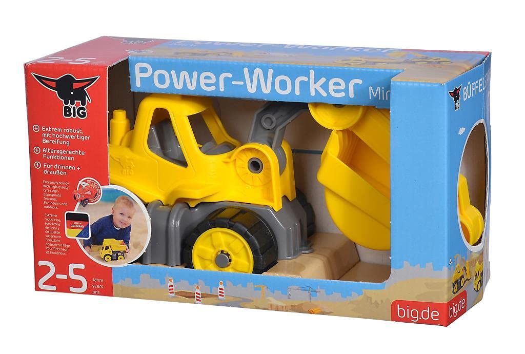 BIG - Power-Worker Mini Bagger - Baggerfahrzeug geeignet als Sandspielzeug und für das Kinderzimmer, Reifen aus Softmaterial, perfekt für unterwegs, für Kinder ab 2 Jahren - Image 2