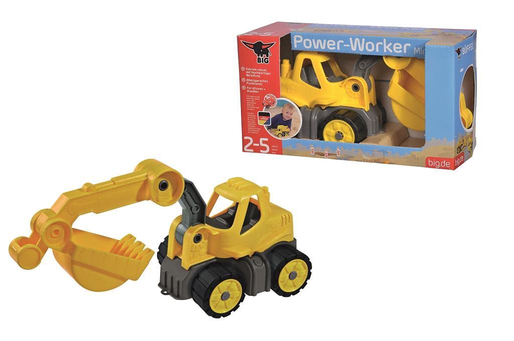 BIG - Power-Worker Mini Bagger - Baggerfahrzeug geeignet als Sandspielzeug und für das Kinderzimmer, Reifen aus Softmaterial, perfekt für unterwegs, für Kinder ab 2 Jahren - Image 4