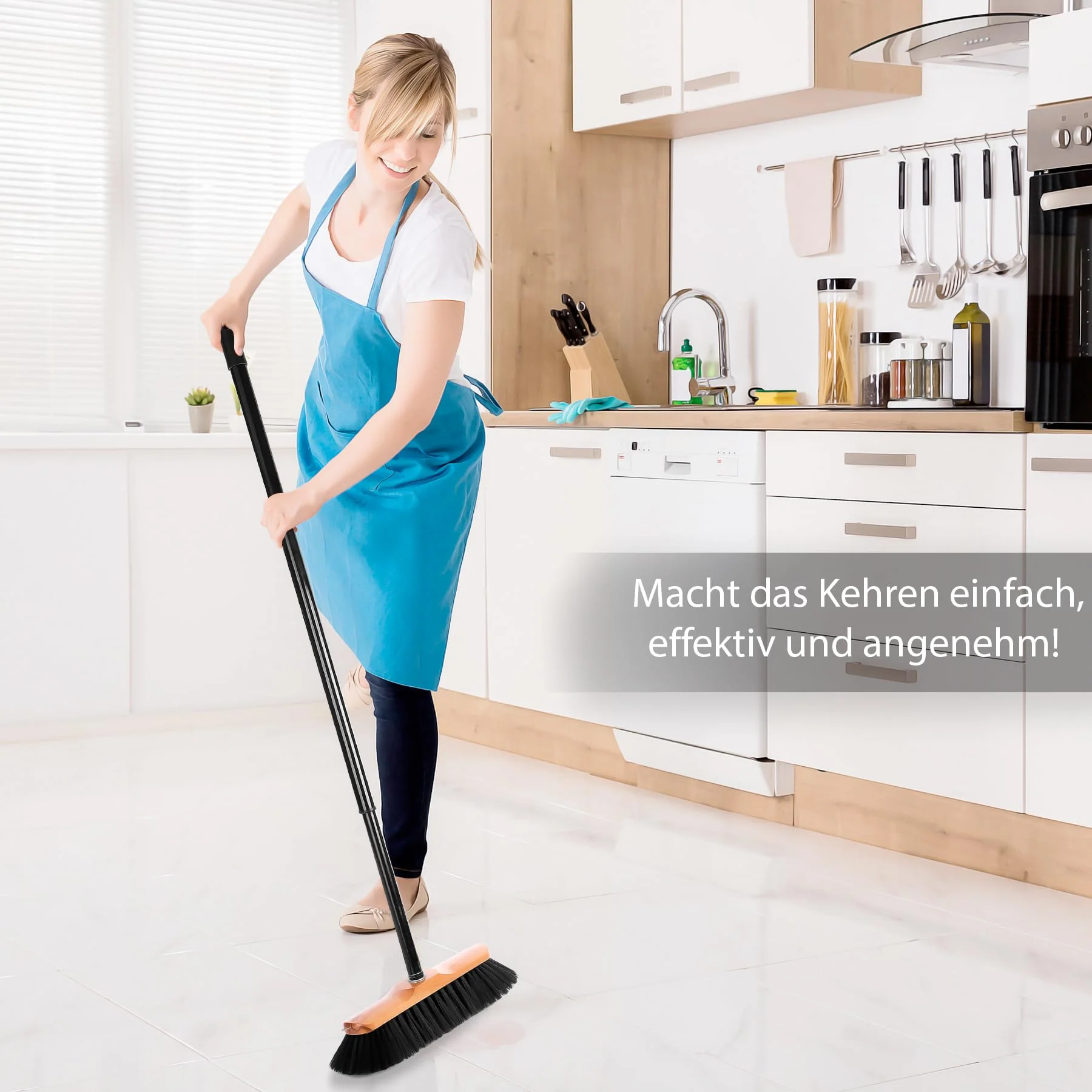 BigDean Zimmerbesen mit Stiel 150 cm ausziehbar – Besen mit feinen Rosshaar Borsten & Made in Germany - Image 6
