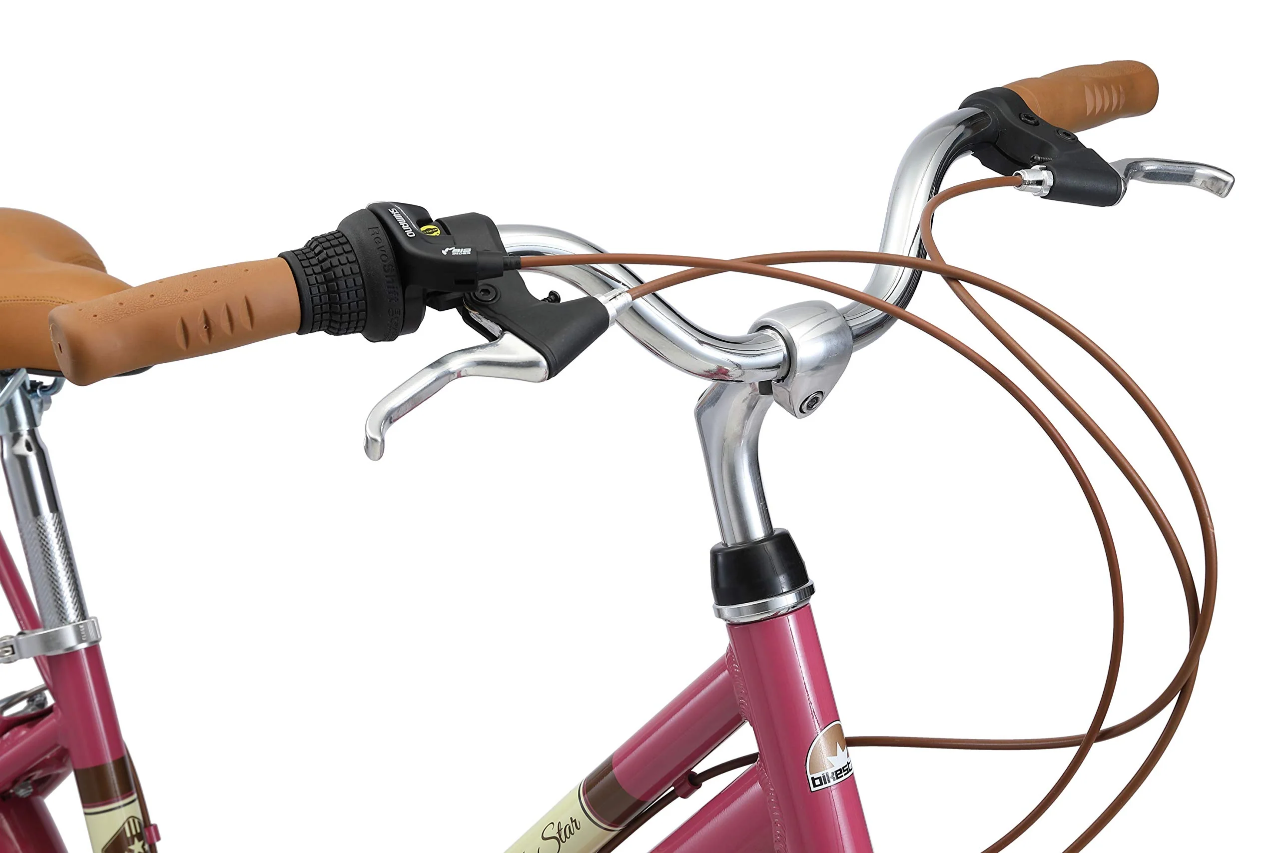BIKESTAR Alu City Stadt Fahrrad 26 Zoll | 16 Zoll Rahmen, 7 Gang Shimano Damen Rad, Hollandrad Retro Bike mit V-Bremse und Gepäckträger | Berry | Risikofrei Testen