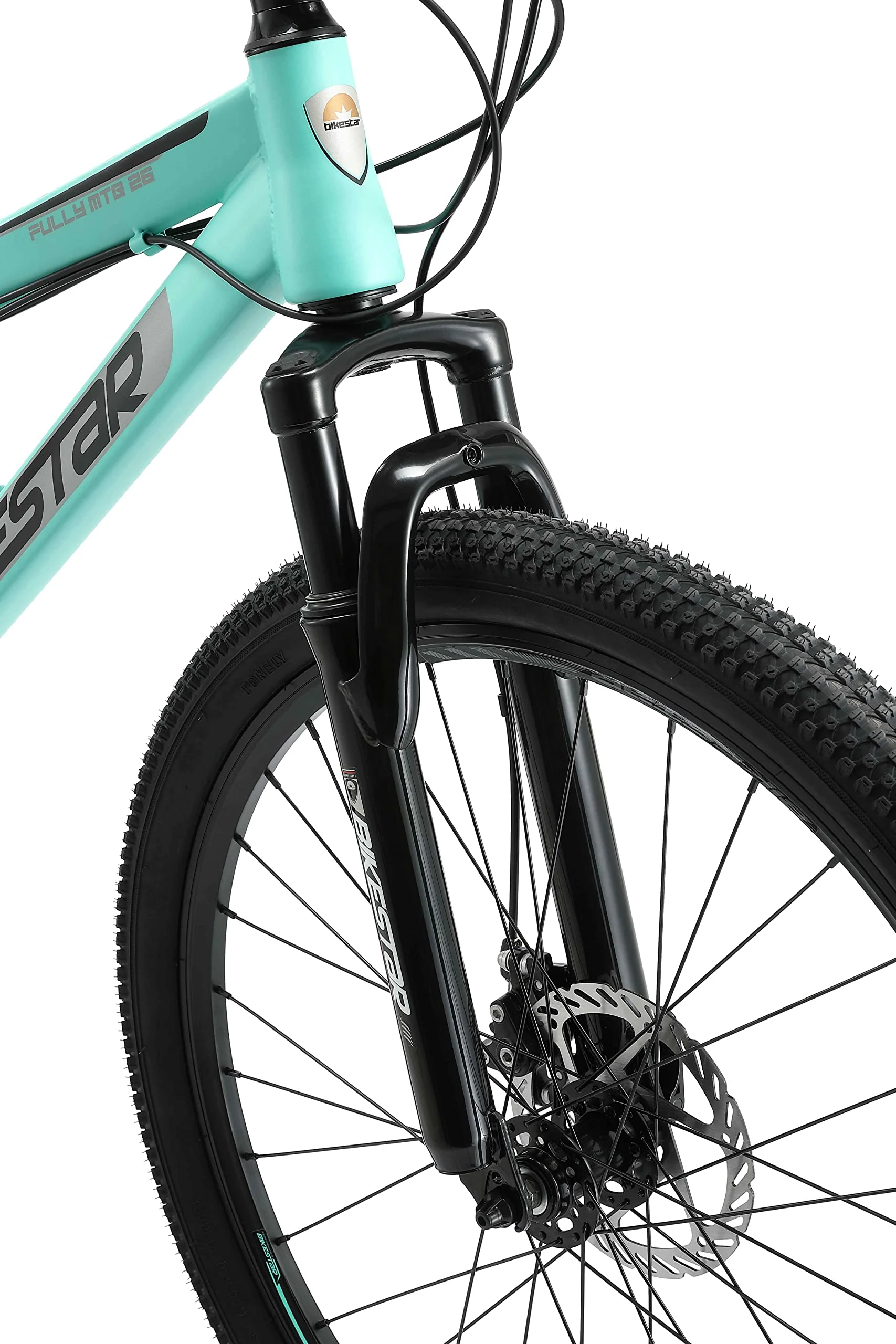 BIKESTAR Fully Mountainbike Shimano 21 Gang Schaltung, Scheibenbremse 26 Zoll Reifen | 15 Zoll Rahmen MTB Vollgefedert | Mint - Image 7
