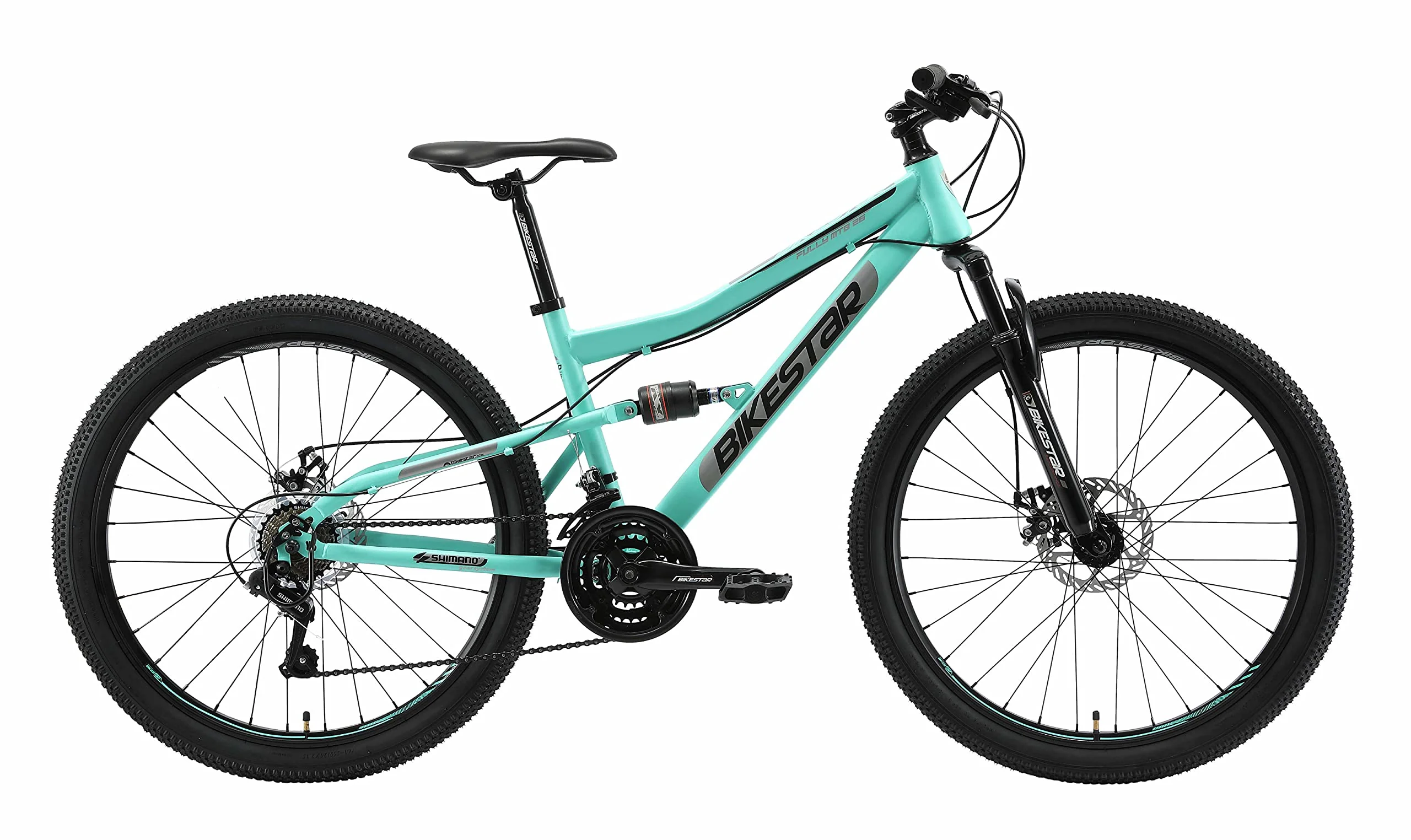 BIKESTAR Fully Mountainbike Shimano 21 Gang Schaltung, Scheibenbremse 26 Zoll Reifen | 15 Zoll Rahmen MTB Vollgefedert | Mint - Image 8
