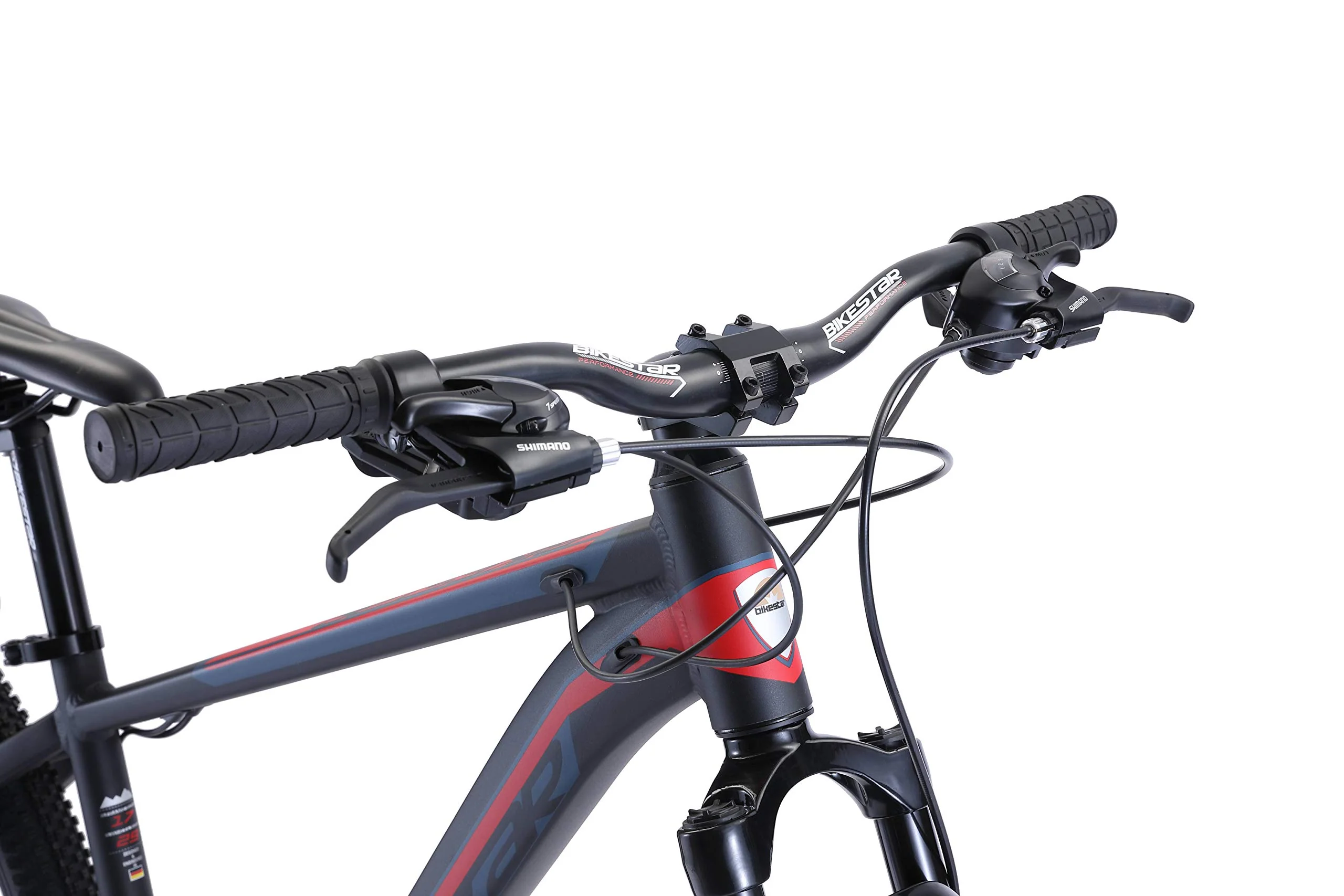 BIKESTAR Hardtail Aluminium Mountainbike Shimano 21 Gang Schaltung, Scheibenbremse 29 Zoll Reifen | 17 Zoll Rahmen Alu MTB | Schwarz Rot - Image 5