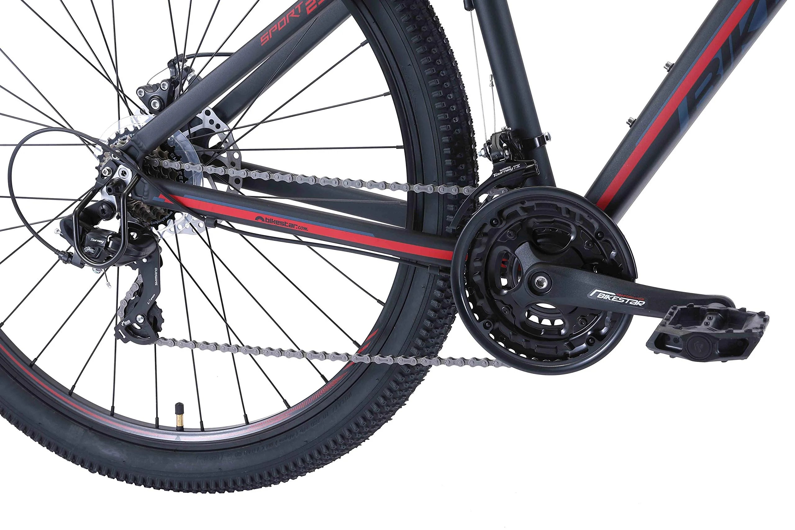 BIKESTAR Hardtail Aluminium Mountainbike Shimano 21 Gang Schaltung, Scheibenbremse 29 Zoll Reifen | 17 Zoll Rahmen Alu MTB | Schwarz Rot - Image 7