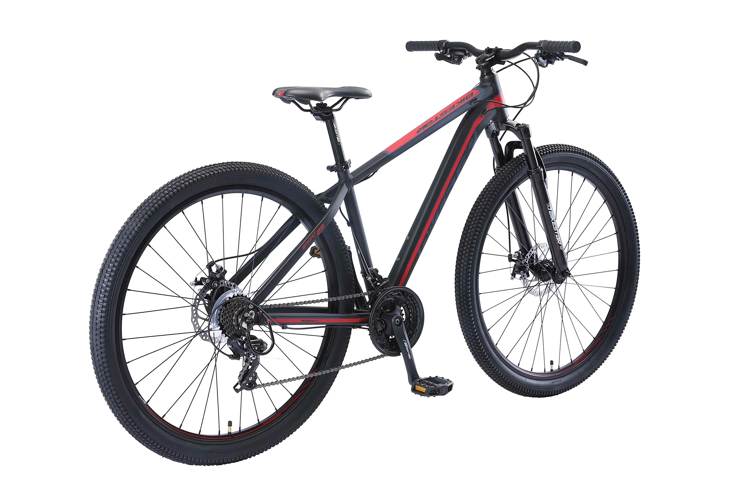 BIKESTAR Hardtail Aluminium Mountainbike Shimano 21 Gang Schaltung, Scheibenbremse 29 Zoll Reifen | 17 Zoll Rahmen Alu MTB | Schwarz Rot - Image 8