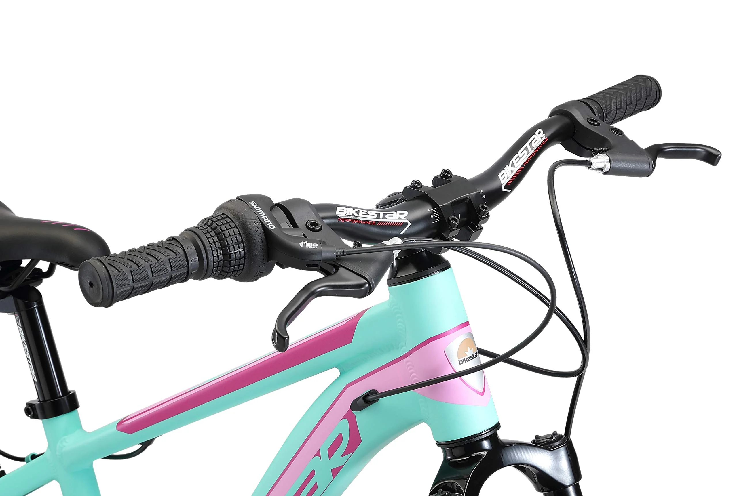 BIKESTAR Kinder Fahrrad Aluminium Mountainbike 7 Gang Shimano, Scheibenbremse ab 6 Jahre | 20 Zoll Kinderrad MTB | Mint Pink - Image 5