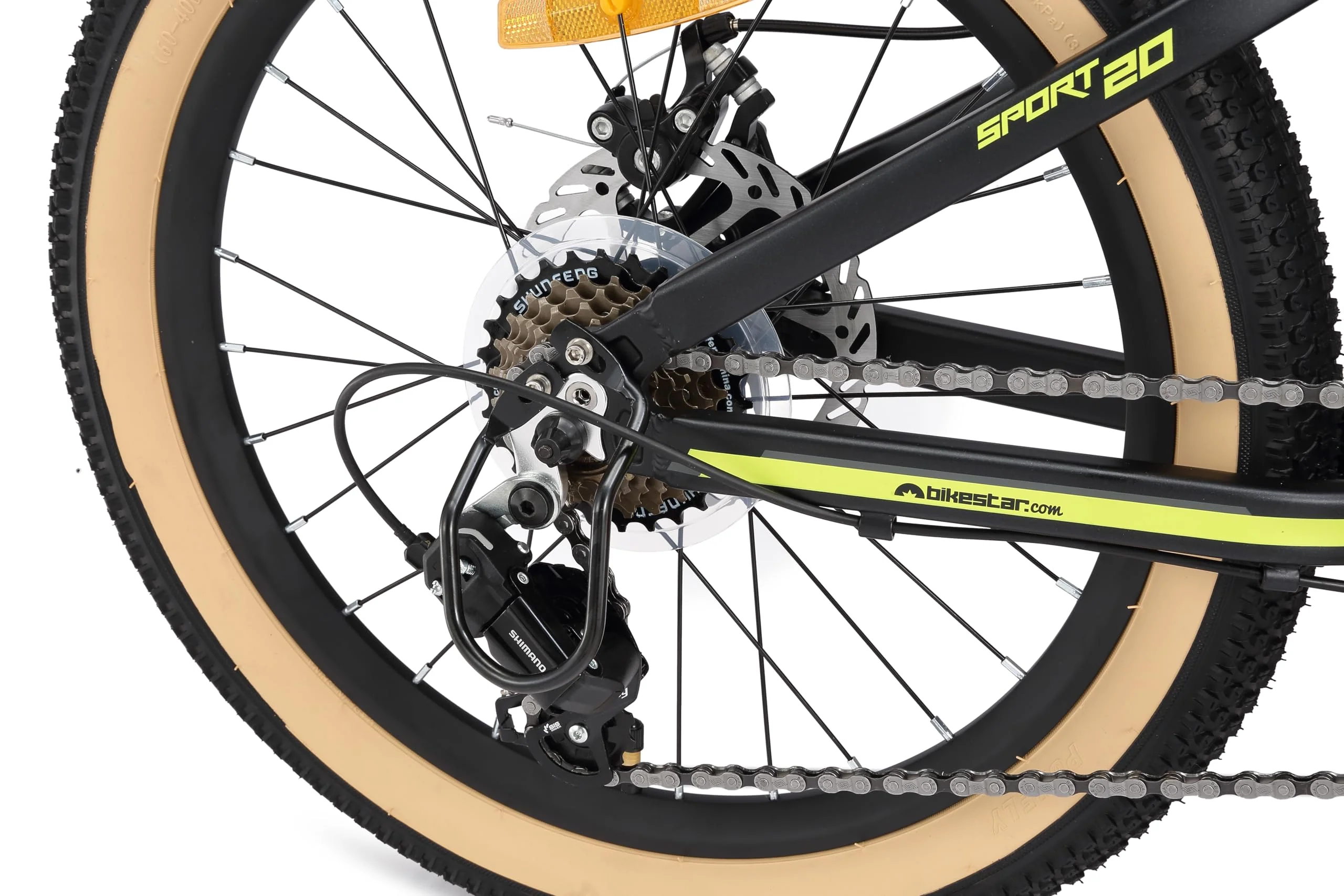 BIKESTAR Kinder Fahrrad Aluminium Mountainbike 7 Gang Shimano, Scheibenbremse ab 6 Jahre | 20 Zoll Kinderrad MTB | Schwarz Grün - Image 6