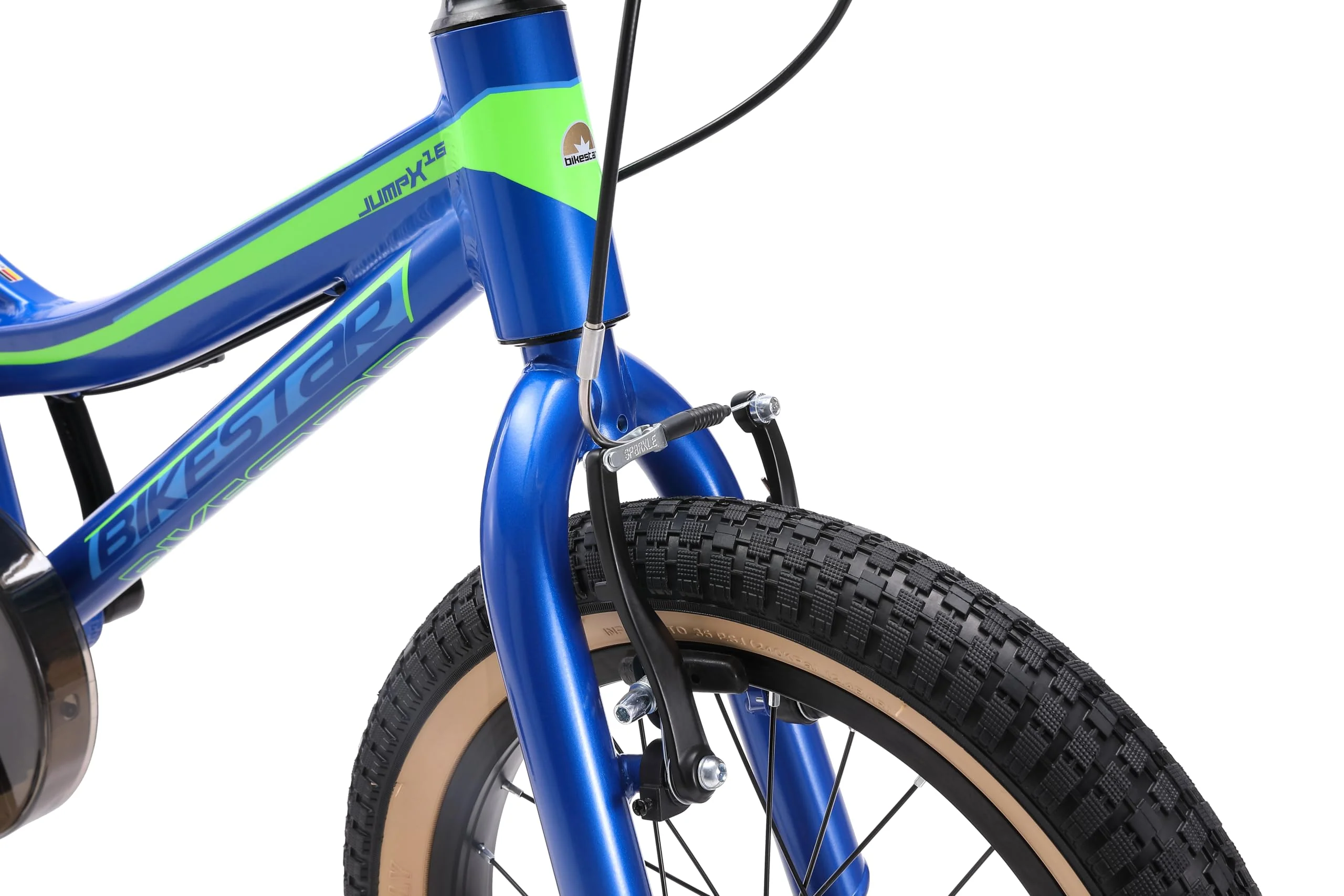 BIKESTAR Kinder Fahrrad Aluminium Mountainbike mit V-Bremse für Mädchen und Jungen ab 4-5 Jahre | 16 Zoll Kinderrad MTB | Blau & Grün - Image 3