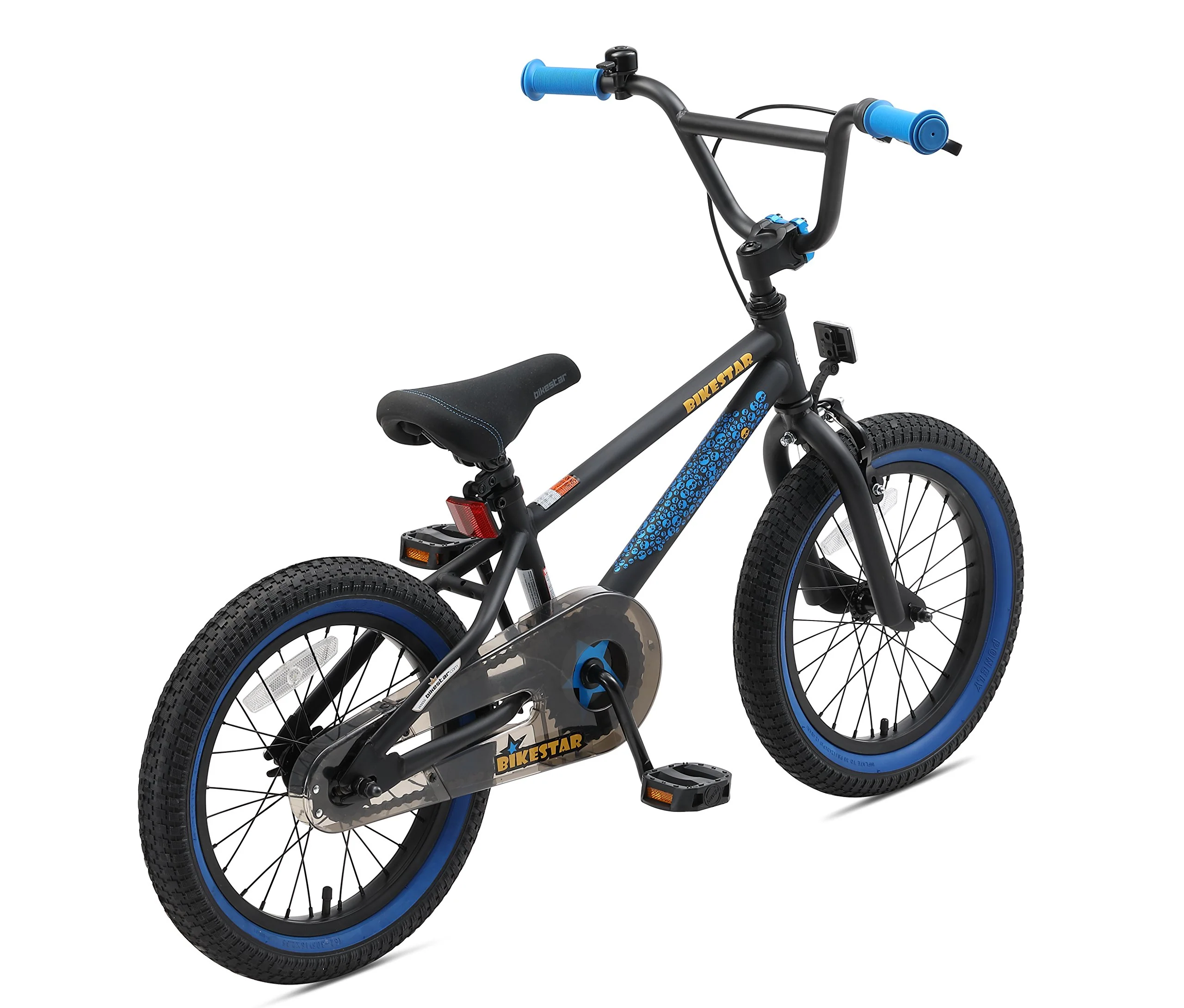 BIKESTAR Kinderfahrrad für Mädchen und Jungen ab 4-5 Jahre | 16 Zoll Kinderrad Kinder BMX Freestyle | Fahrrad für Kinder Schwarz & Blau | Risikofrei Testen - Image 6