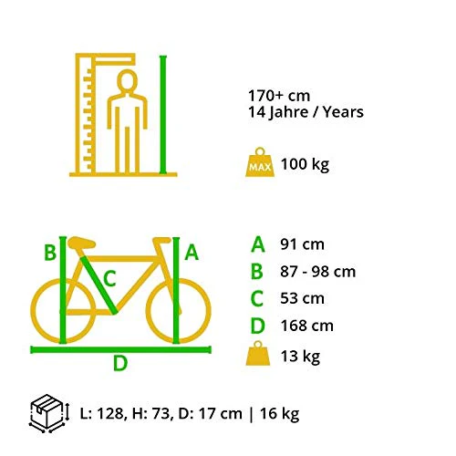 BIKESTAR Singlespeed 700C 28 Zoll City Stadt Fahrrad Fixie | 53 cm Rahmen Rennrad Retro Vintage Herren Damen Rad | Grün & Beige | Risikofrei Testen - Image 3