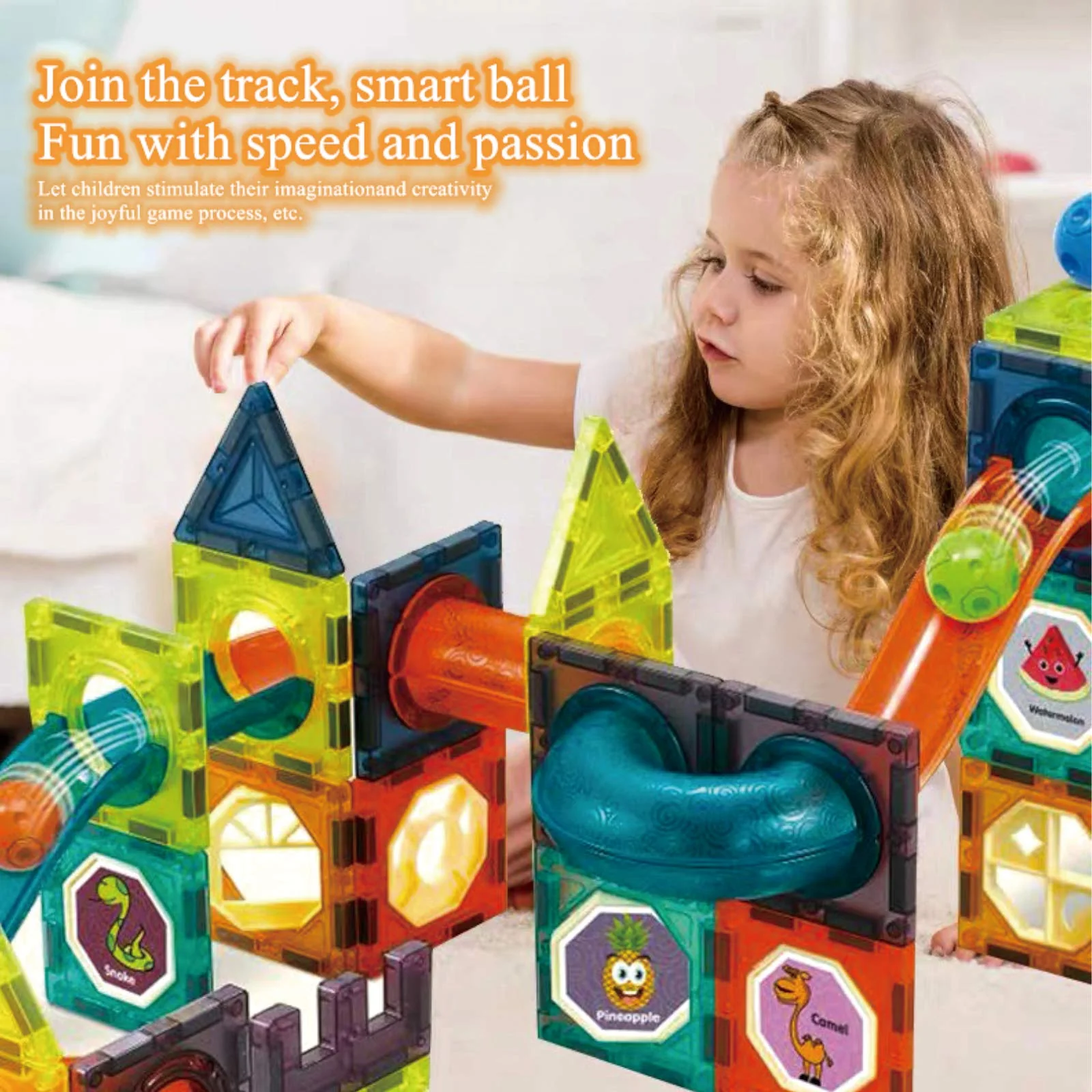 BINZKBB Magnetische Bausteine Magnet 110 Teile Konstruktion Bauen Blöcke Set,Montessori Spielzeug für Kinder ab 5 6 7 8 9 10+Jahre Alt,Ideales pädagogisches Spielzeug Mädchen Jungen Geschenk - Image 3
