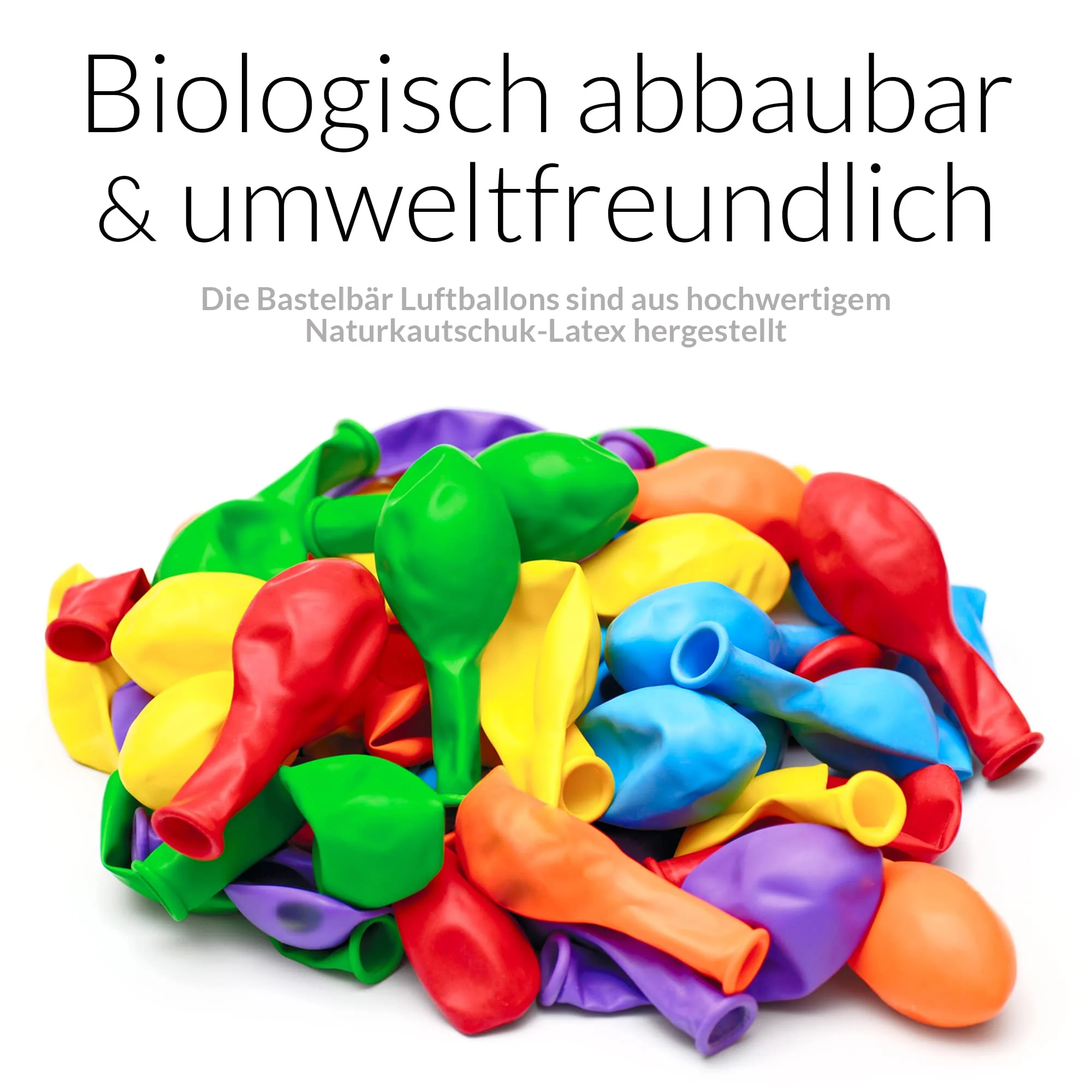 BIO Luftballons Geburtstag • ÖKO-TEST "SEHR GUT" • 100 Stück • MADE IN EU ✓ Premium Ballons 100% Naturlatex • 11 Farben • plastikfrei & nachhaltig • Helium Luftballons Bunt aus natürlichen Rohstoffen - Image 7