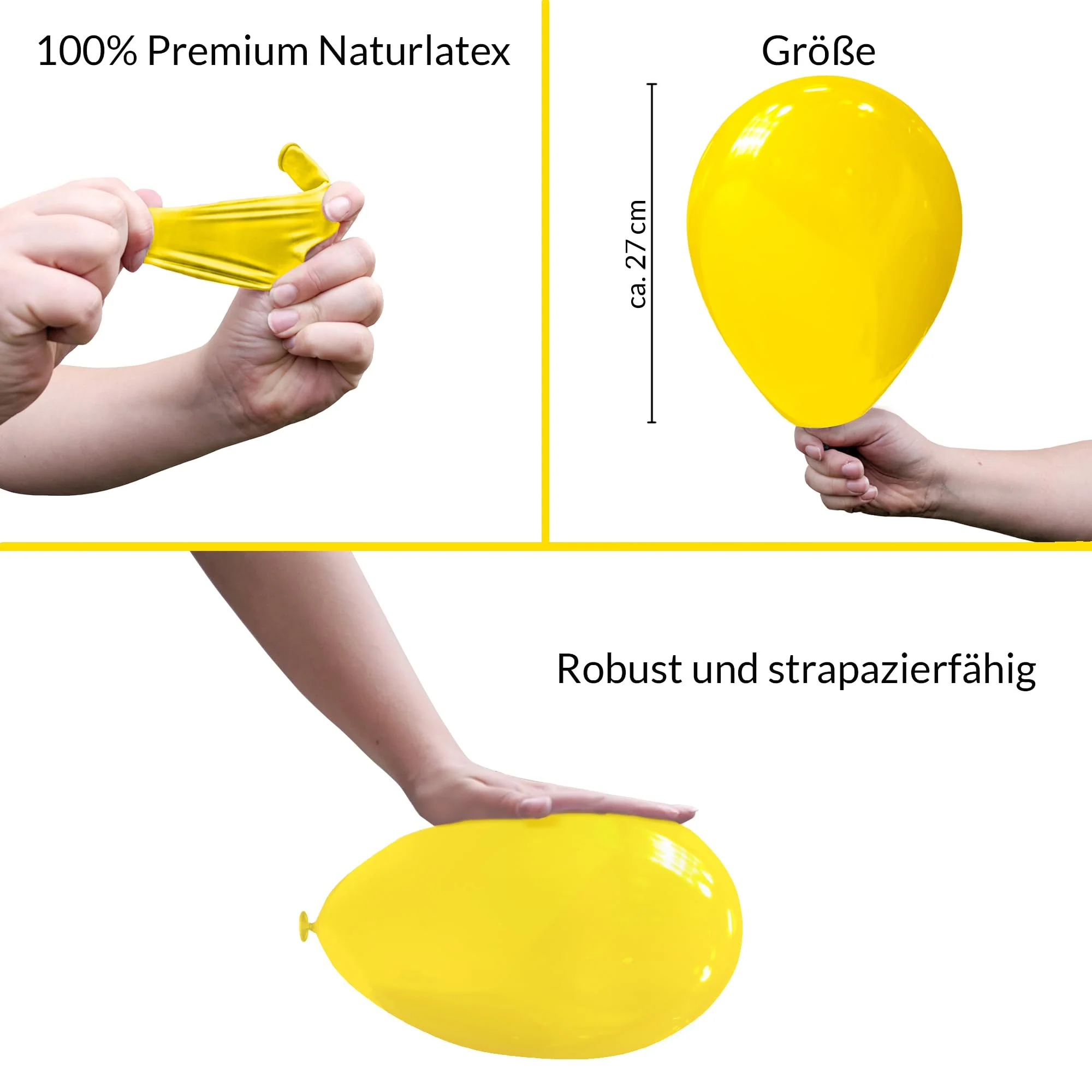 BIO Luftballons Geburtstag • ÖKO-TEST "SEHR GUT" • 100 Stück • MADE IN EU ✓ Premium Ballons 100% Naturlatex • 11 Farben • plastikfrei & nachhaltig • Helium Luftballons Bunt aus natürlichen Rohstoffen - Image 8