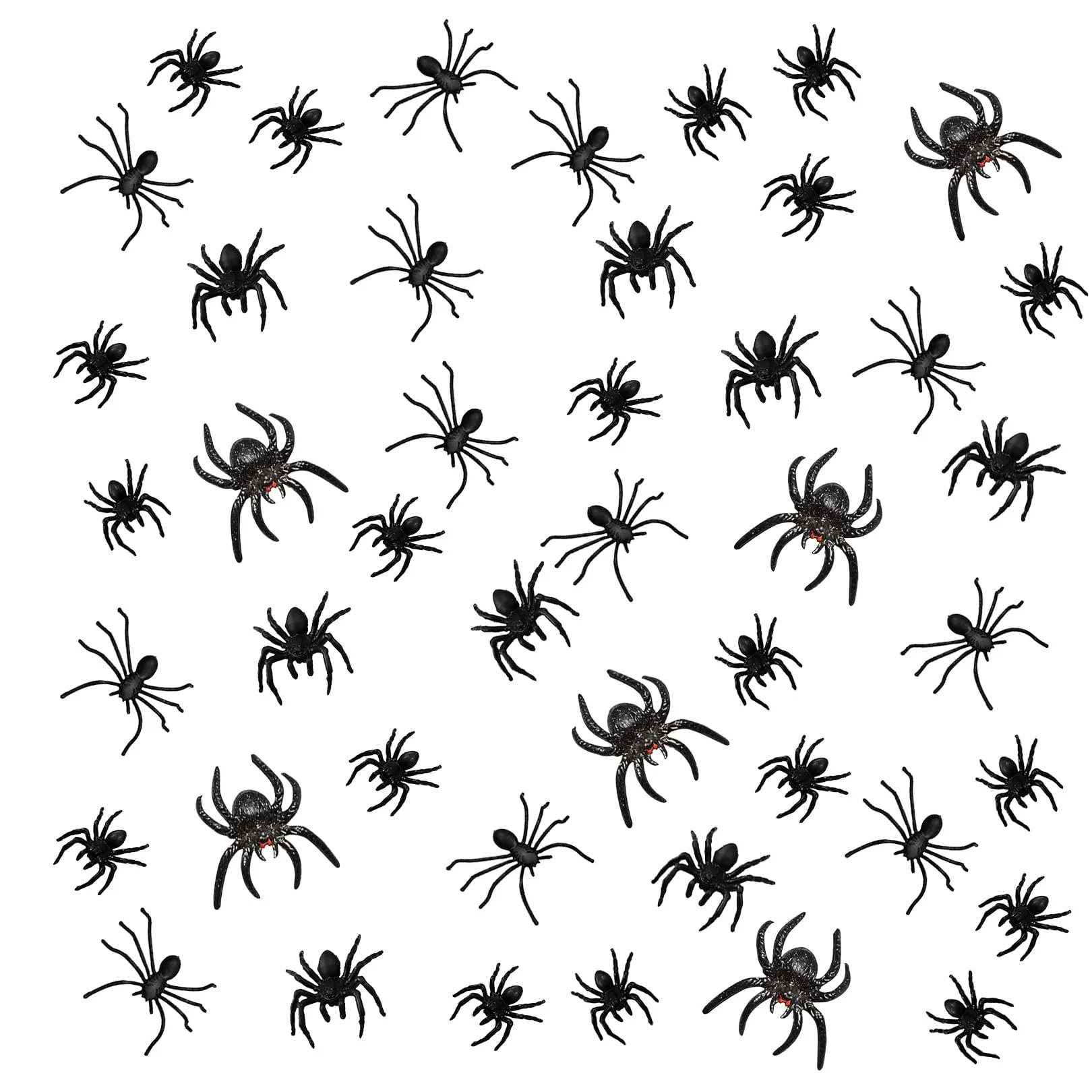 Bipl 50 Stück Halloween Deko Spider, Kunststoff Wildspinne Modell, Klein Schwarze Spinnen, Realistische Gruselige Spinne, Gruselig Streich Spinnen, für Halloween Party Narrentag Innen Gruselig Deko