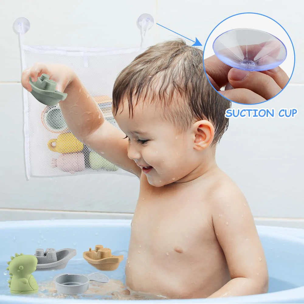 BIQIQI Baby Badespielzeug, 15 Stück Badewannenspielzeug Baby Silikon Wasserspielzeug Kinder mit Spritztiere Boote Badelöffeln,Schwimmende Schwimmbad Badewanne Pool Bad Spielzeug für Kleinkinder - Image 5