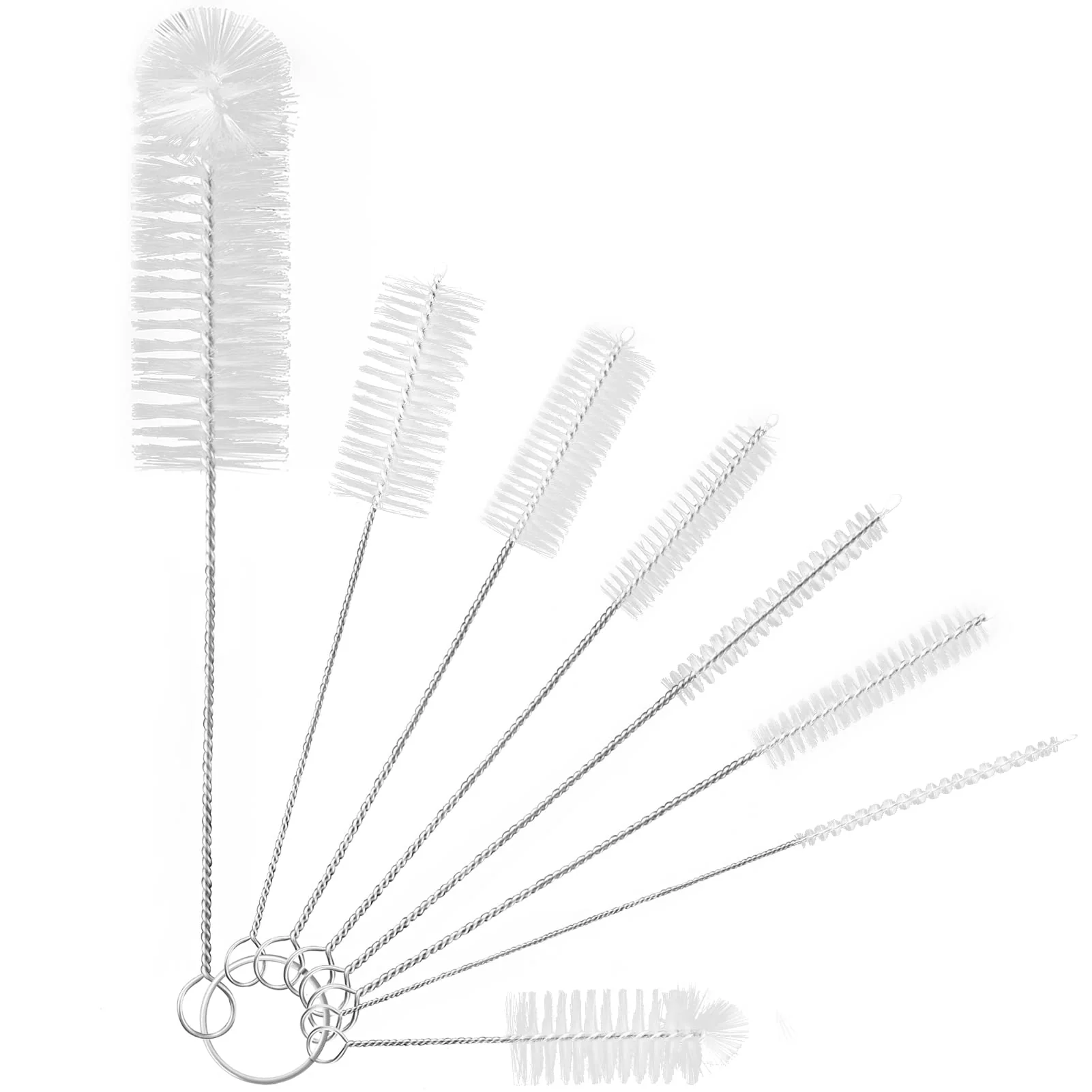 Birswoil Kleine Reinigungsbürste Set, 8 Stück Nylon Milchschlauchbürste für Kaffeevollautomat, Strohhalme Bürste, Pfeifenreiniger Bürste, Flaschenbürste (Weiß) - Image 7
