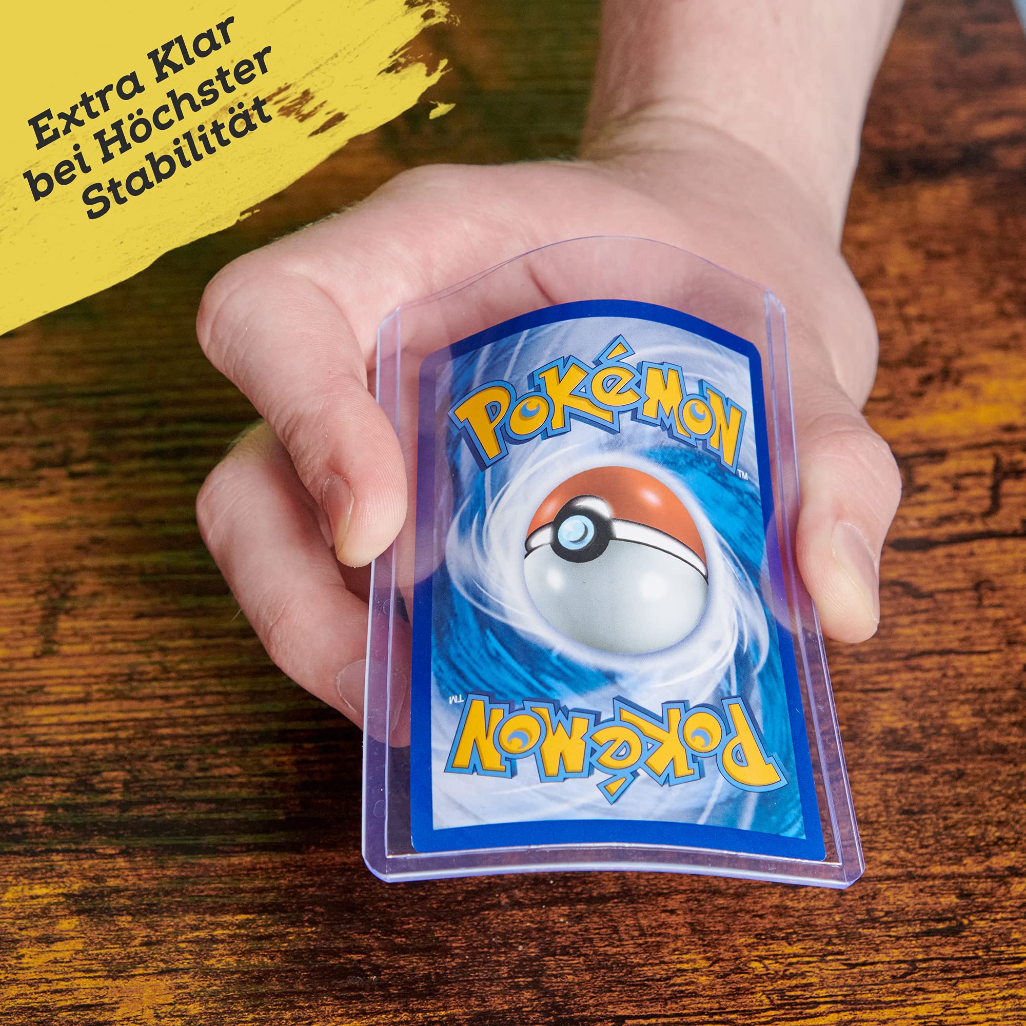 blaash® Toploader Set | 2 x 25 Schutzhüllen | 3"x4" | Doppelter Schutz für alle gängigen Spiel- und Sammelkarten wie YuGiOh, MTG, Match Attax | Extra Klar Kartenschutz - Image 4
