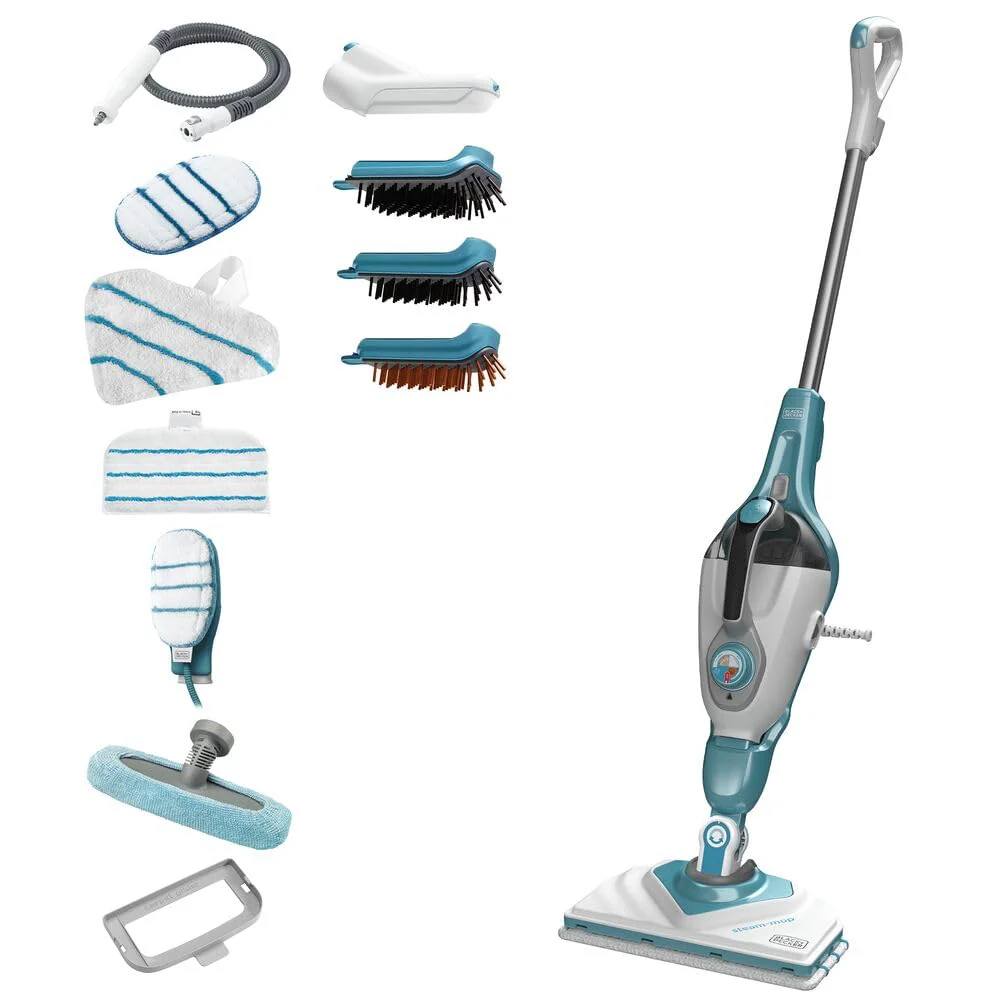 BLACK+DECKER BHSM168DSM-QS Dampfmopp 2-in-1, Leistung 1600 W, mit Delta-Kopf und SteaMitt, effiziente und umweltfreundliche Reinigung, AutoSelect-Technologie, inklusive Zubehör