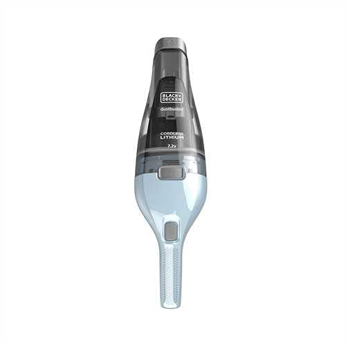 BLACK+DECKER Handstaubsauger Akku 7,2V Dustbuster (Handsauger beutellos + kabellos, breite Saugöffnung, spülmaschinenfester Staubfangbehälter inkl. Fugendüse & Ladestation mit Wandhalterung) NVC215W - Image 4
