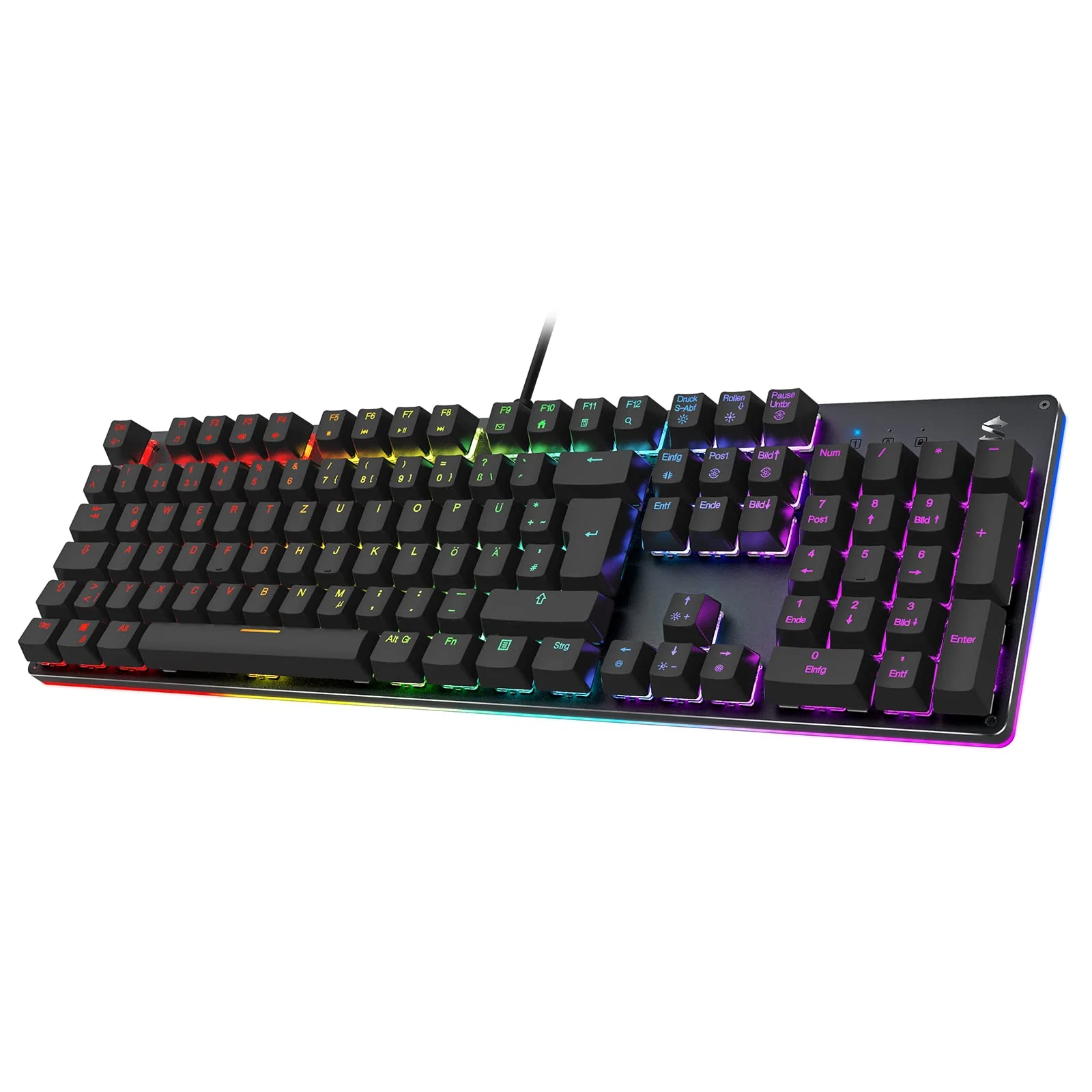 Black Shark Mechanische Gaming Tastatur RGB-Beleuchtung, QWERTZ Deutsches Layout, Rote Schalter, Anti-Ghosting 105 Tasten, Metall Platte, Voll Programmierbare Gaming Tastatur, für PC Gamers - Image 2