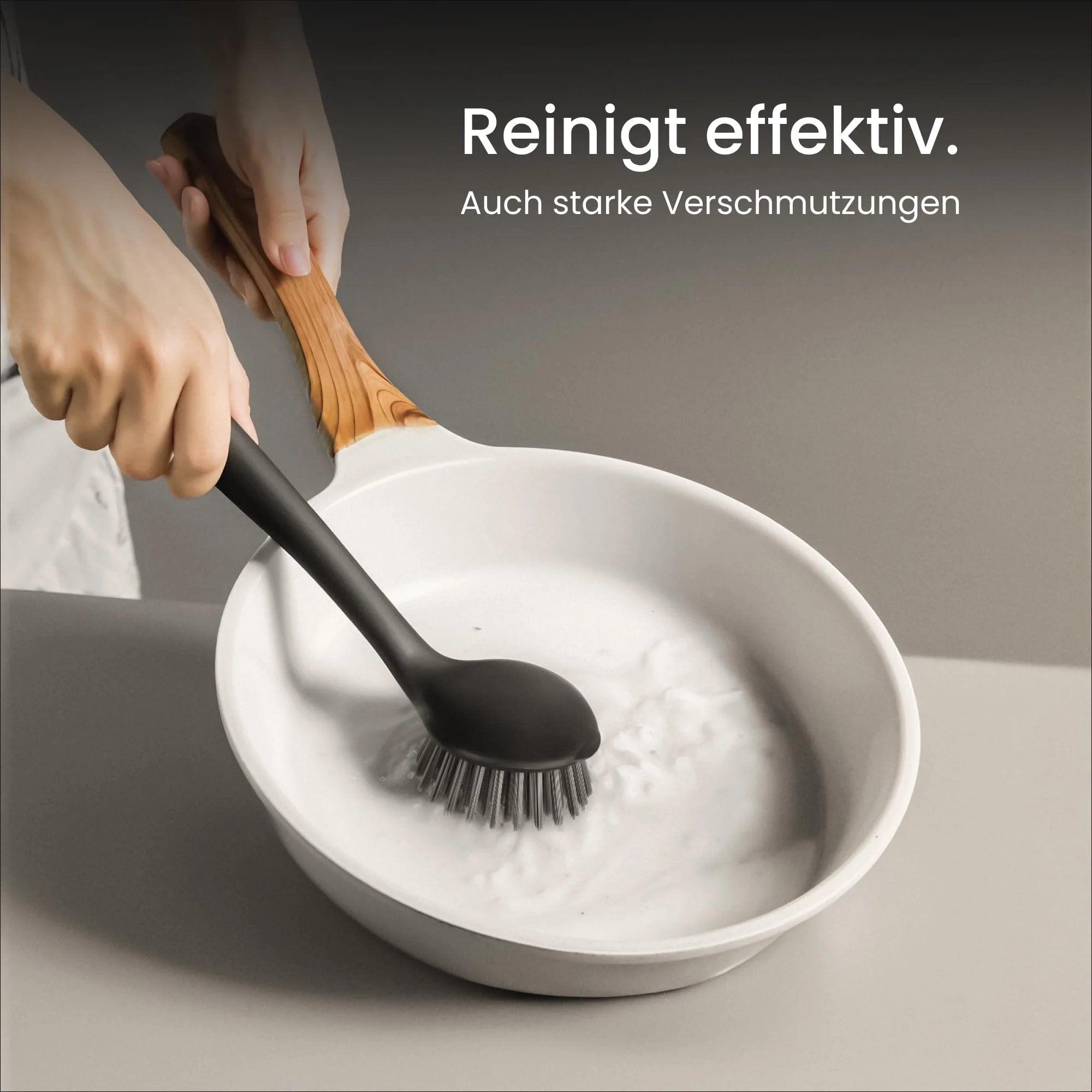 Black Sweden Home Spülbürste Schwarz - Hochwertige Geschirrbürste, Abwaschbürste, Küchenbürste mit robusten Borsten - Langlebiges Spülbürsten Set 2 Stück