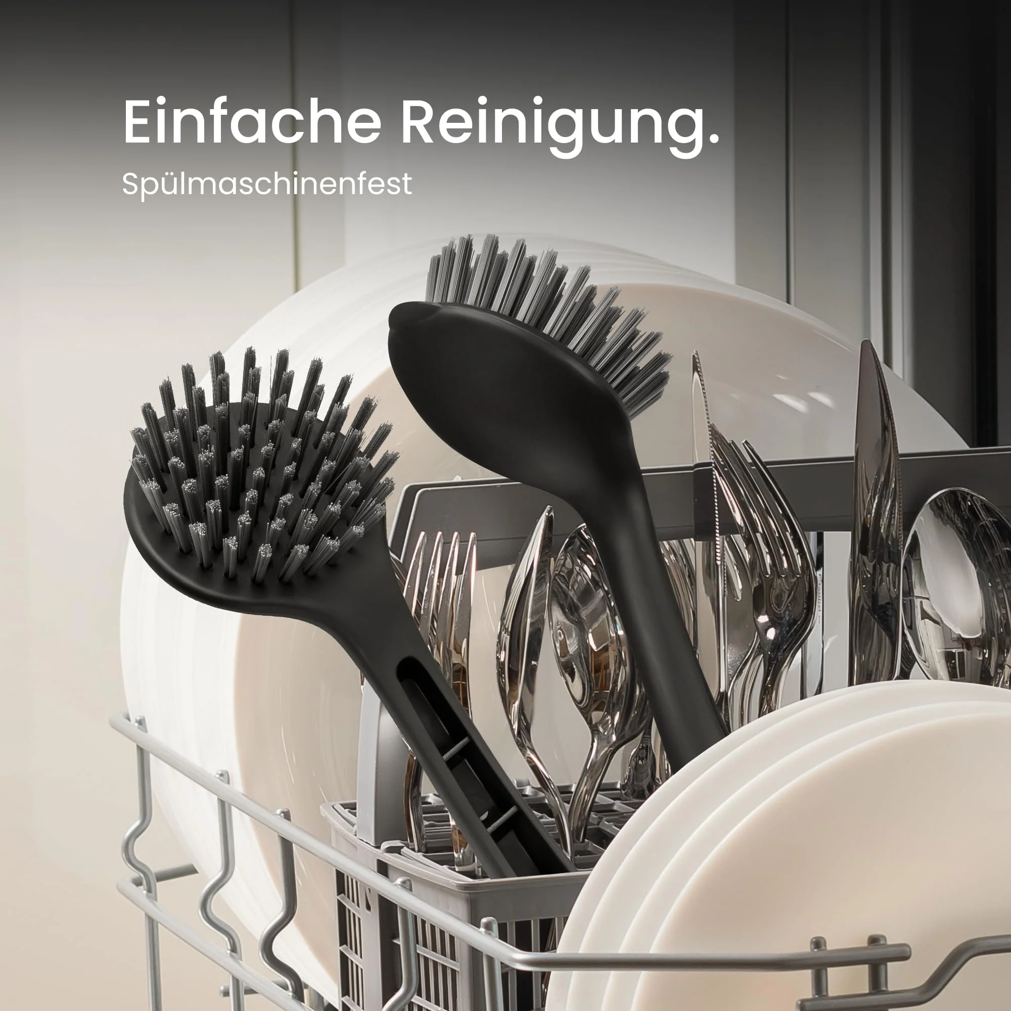 Black Sweden Home Spülbürste Schwarz - Hochwertige Geschirrbürste, Abwaschbürste, Küchenbürste mit robusten Borsten - Langlebiges Spülbürsten Set 2 Stück - Image 3