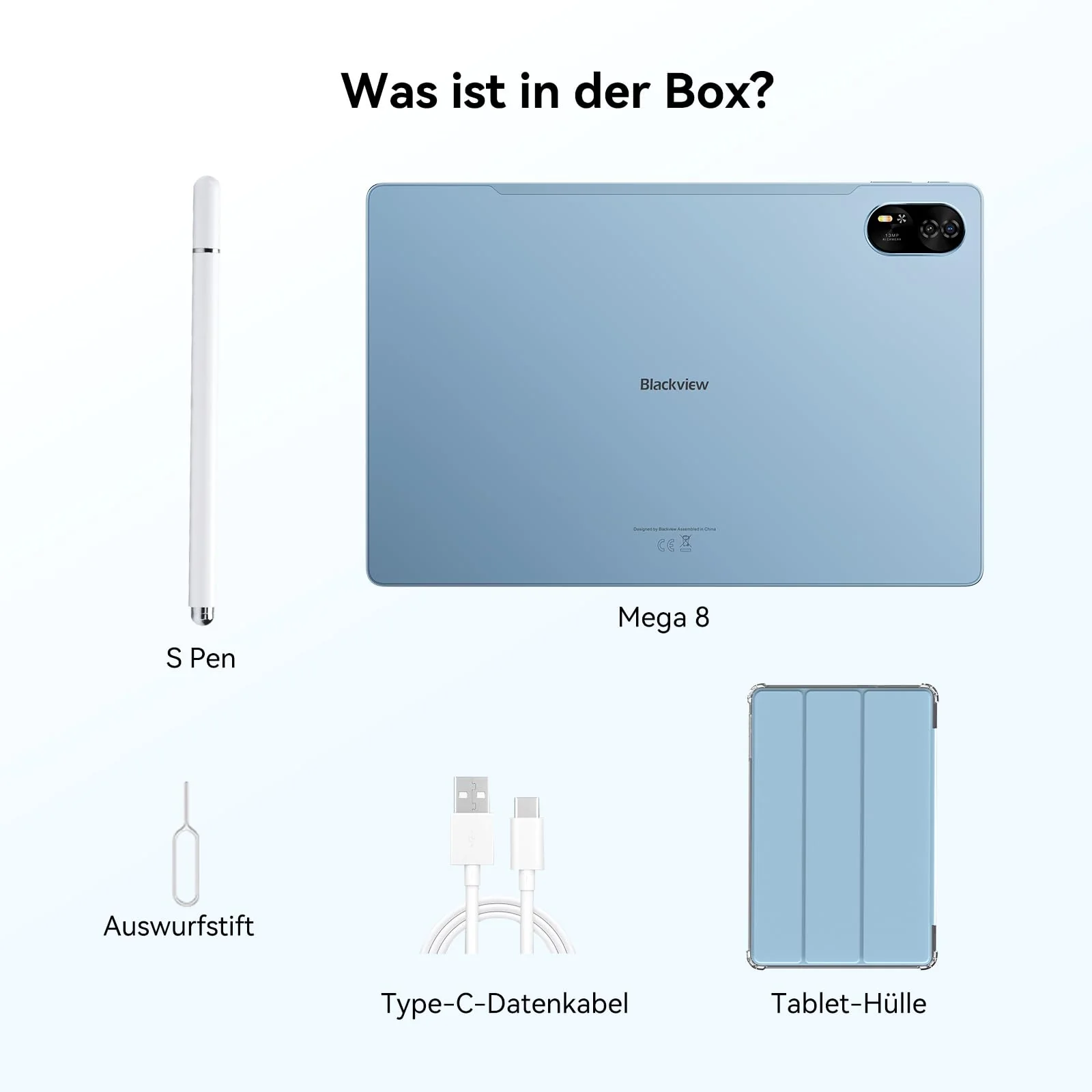 Blackview MEGA8 Android 16 Tablet 13 Zoll,36GB RAM+256GB ROM,90Hz 2K FHD Großes Display,4G LTE + 5G WiFi Gaming Tablet PC,Octa Core T620,50MP+13MP Dual AI Camera,11000mAh Akuu,Face ID - Image 2