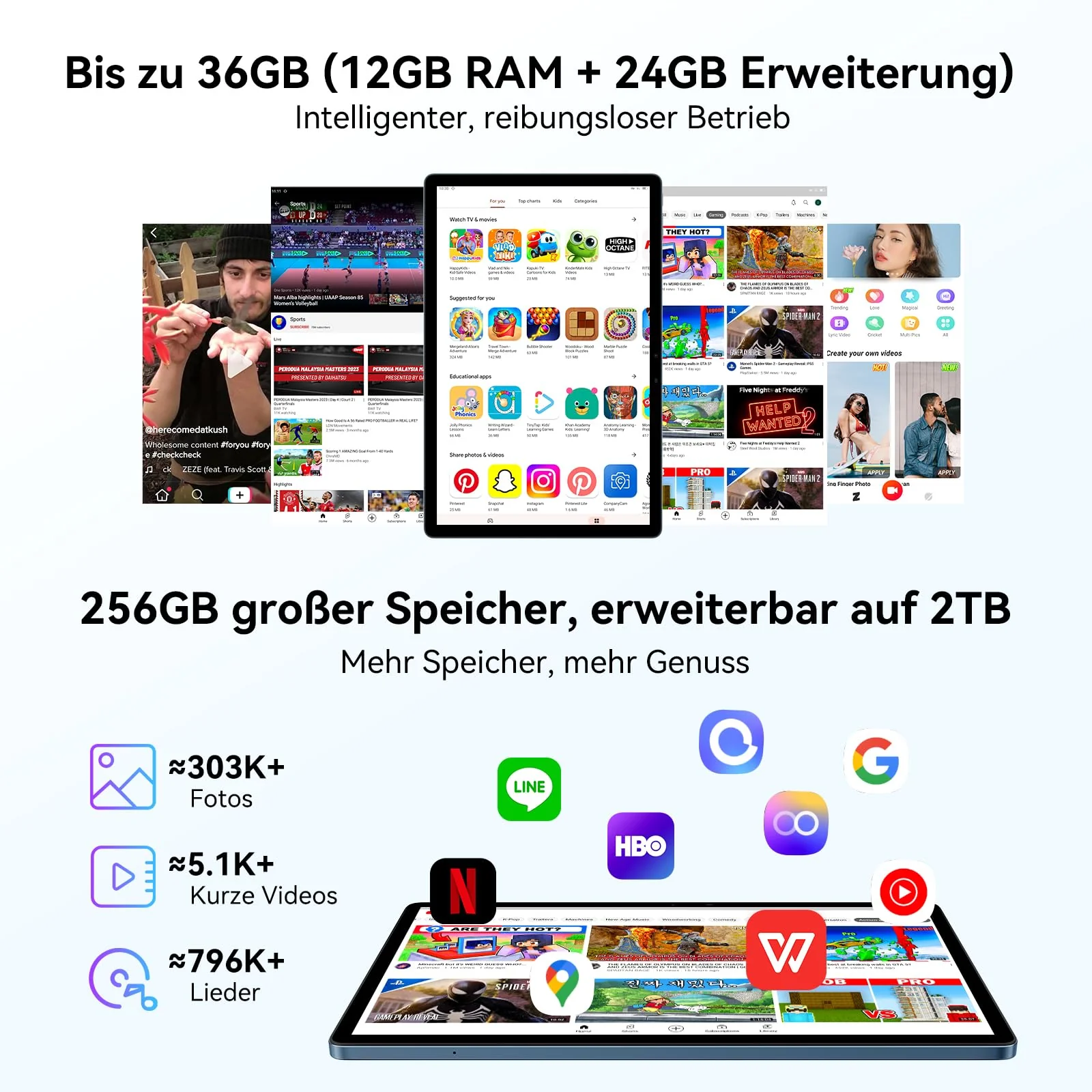 Blackview MEGA8 Android 16 Tablet 13 Zoll,36GB RAM+256GB ROM,90Hz 2K FHD Großes Display,4G LTE + 5G WiFi Gaming Tablet PC,Octa Core T620,50MP+13MP Dual AI Camera,11000mAh Akuu,Face ID - Image 6