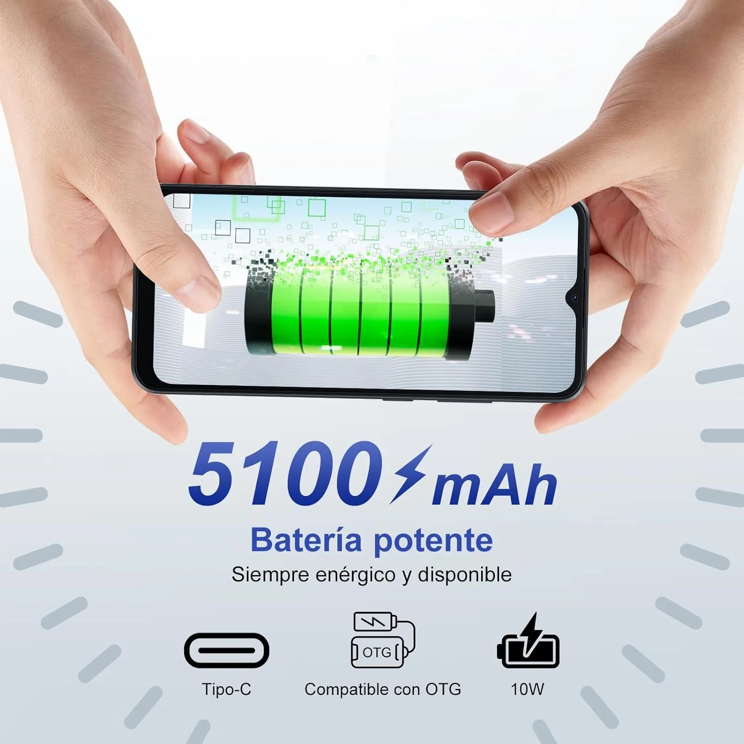 Blackview Wave 6C Akku 5100mAh Handy Ohne Vertrag Günstig, Octa Core 6,52" HD+ Smartphone, 4GB+32GB/1TB erweiterbar, 8MP+5MP Panorama Kamera, Android 13, 4G Dual SIM, Simlockfreie, 2 Jahre Garantie - Image 6