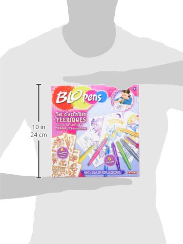 BLOPENS Lansay Set für magische Aktivitäten mit Pustestiften und wiederverwendbaren Schablonen - Kreativset für Kinder ab 5 Jahren - Feen, Einhörner und Meerjungfrauen - Perfekt für Bastelprojekte - Image 2