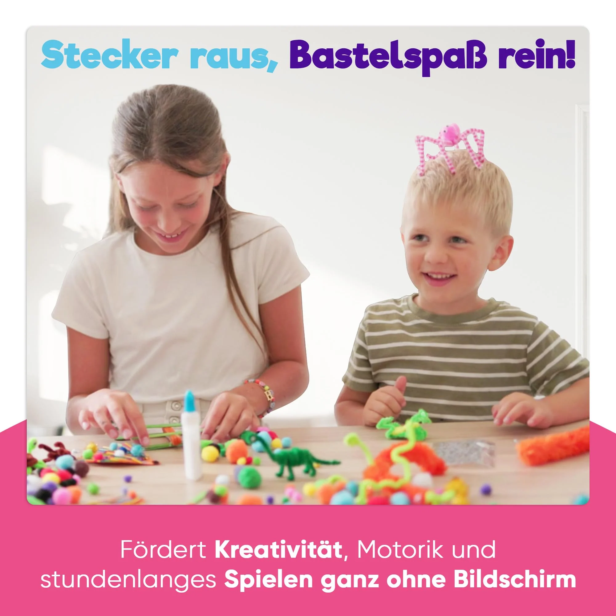 Blue Squid Bastelset für Kinder - 3000Pcs Bastelbox bastelkoffer- Basteln für alter ab 4,5,6,7,8,9,10,11,12 Jahre - Deluxe Bastelsachen, kinder bastelset, bastelpapier set, bastelkoffer bastelmaterial - Image 6