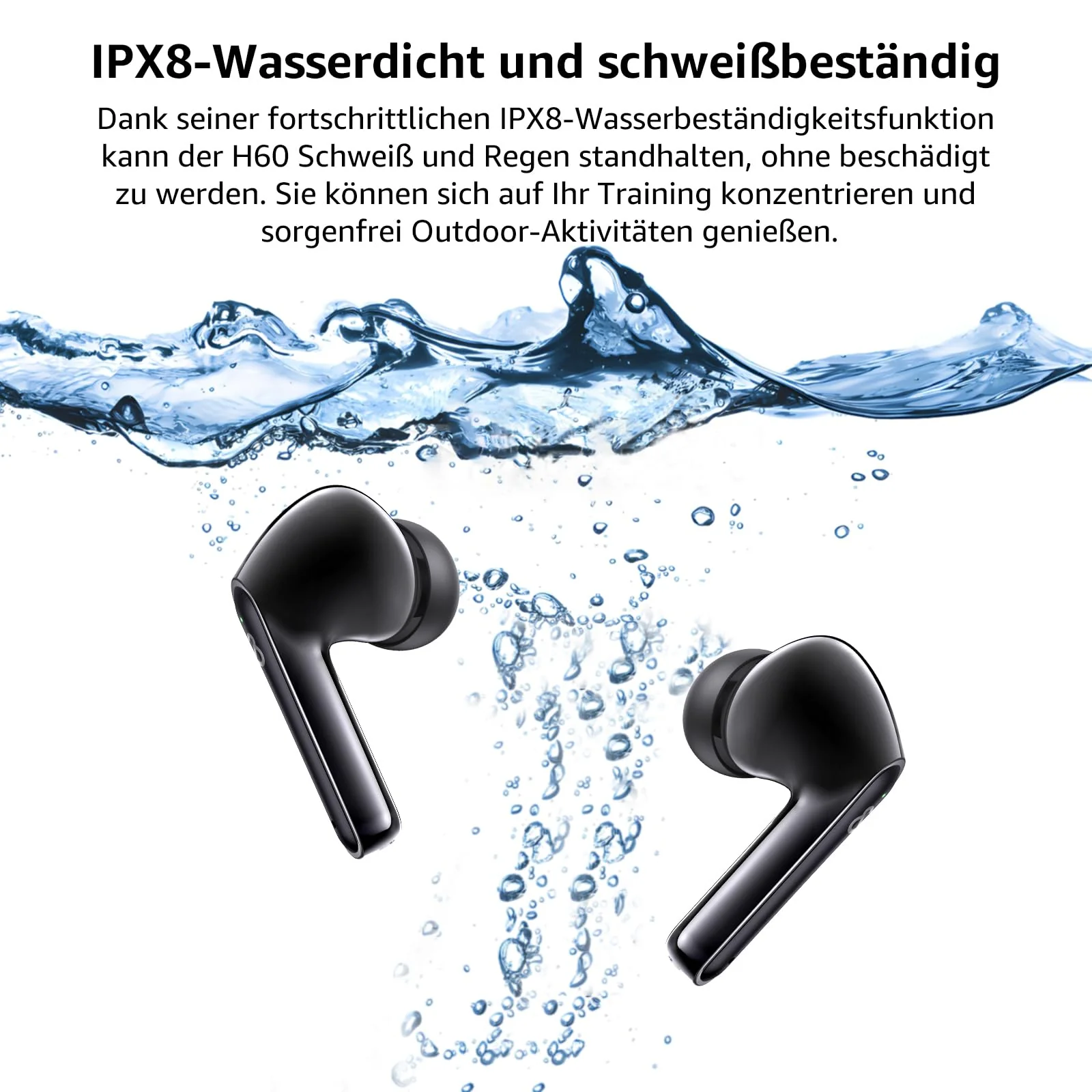 Bluetooth Kopfhörer, Kopfhörer Kabellos Bluetooth 5.3 mit 6 ENC Mikrofon, In Ear kopfhörer Bluetooth mit HiFi Stereo Tiefer Bass, Lärmminderung, 50Std Spielzeit, IPX8 Wasserdicht Ohrhörer LED-Anzeige - Image 2