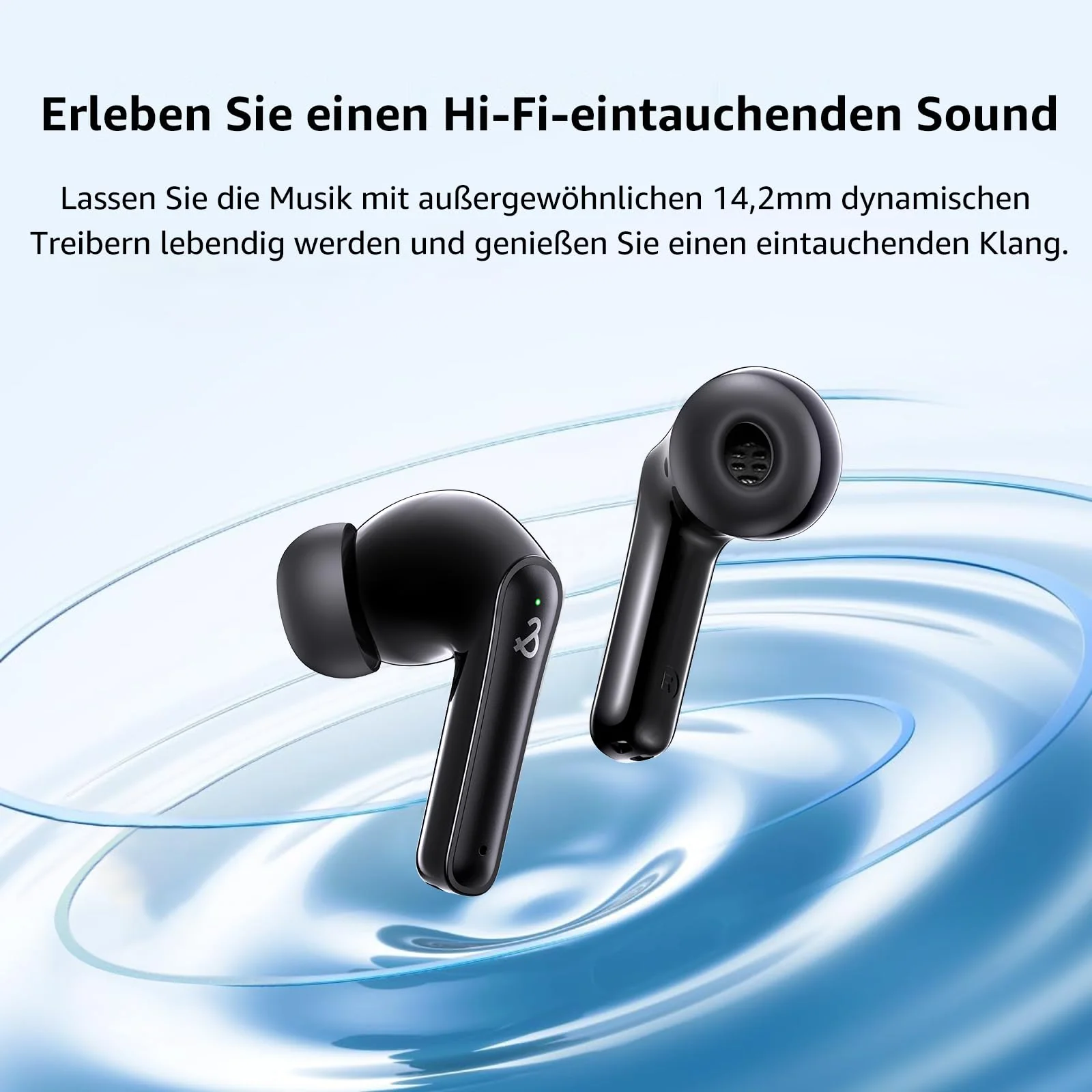Bluetooth Kopfhörer, Kopfhörer Kabellos Bluetooth 5.3 mit 6 ENC Mikrofon, In Ear kopfhörer Bluetooth mit HiFi Stereo Tiefer Bass, Lärmminderung, 50Std Spielzeit, IPX8 Wasserdicht Ohrhörer LED-Anzeige - Image 6