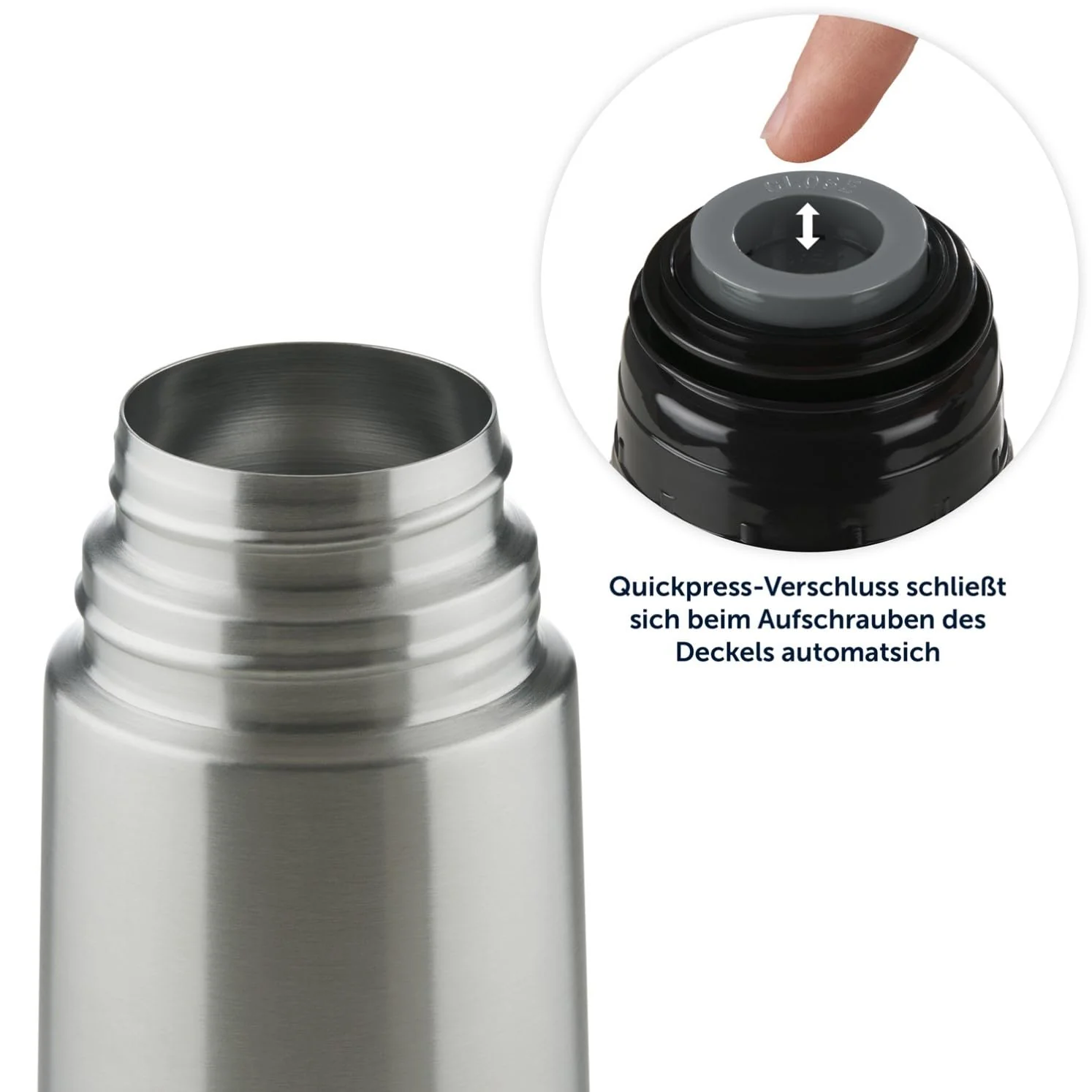 Blumtal® Thermosflasche 350 ml - BPA-freie Thermoskanne für warm&kalt - auslaufsichere Isolierflasche 350ml aus Edelstahl rostfrei - Thermoskanne mit Becher/Thermoskanne Tee - Dark Ocean Blue - Blau - Image 3