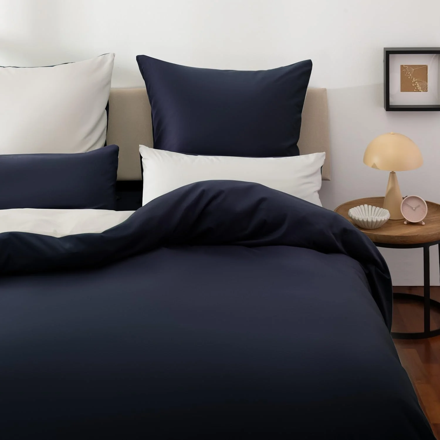 Blumtal Premium Duvet Cover Set 120 - Extra Soft Microfibre 135 x 200cm & 80 x 80cm Fluffy and Soft Bedding, Luxury Bed Covers, from Single to Superking Size Dark Ocean Blue/Moonlight Grey - Image 5
