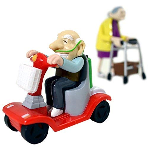 Bluw B00G1212 27470 Rennen Oma und Opa, Aufziehspielzeug, Kunststoff, 2er Set-das Grannies Geschenk für Großeltern Aufziehfiguren mit Rollator und Mobil - Image 4