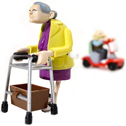 Bluw B00G1212 27470 Rennen Oma und Opa, Aufziehspielzeug, Kunststoff, 2er Set-das Grannies Geschenk für Großeltern Aufziehfiguren mit Rollator und Mobil - Image 5