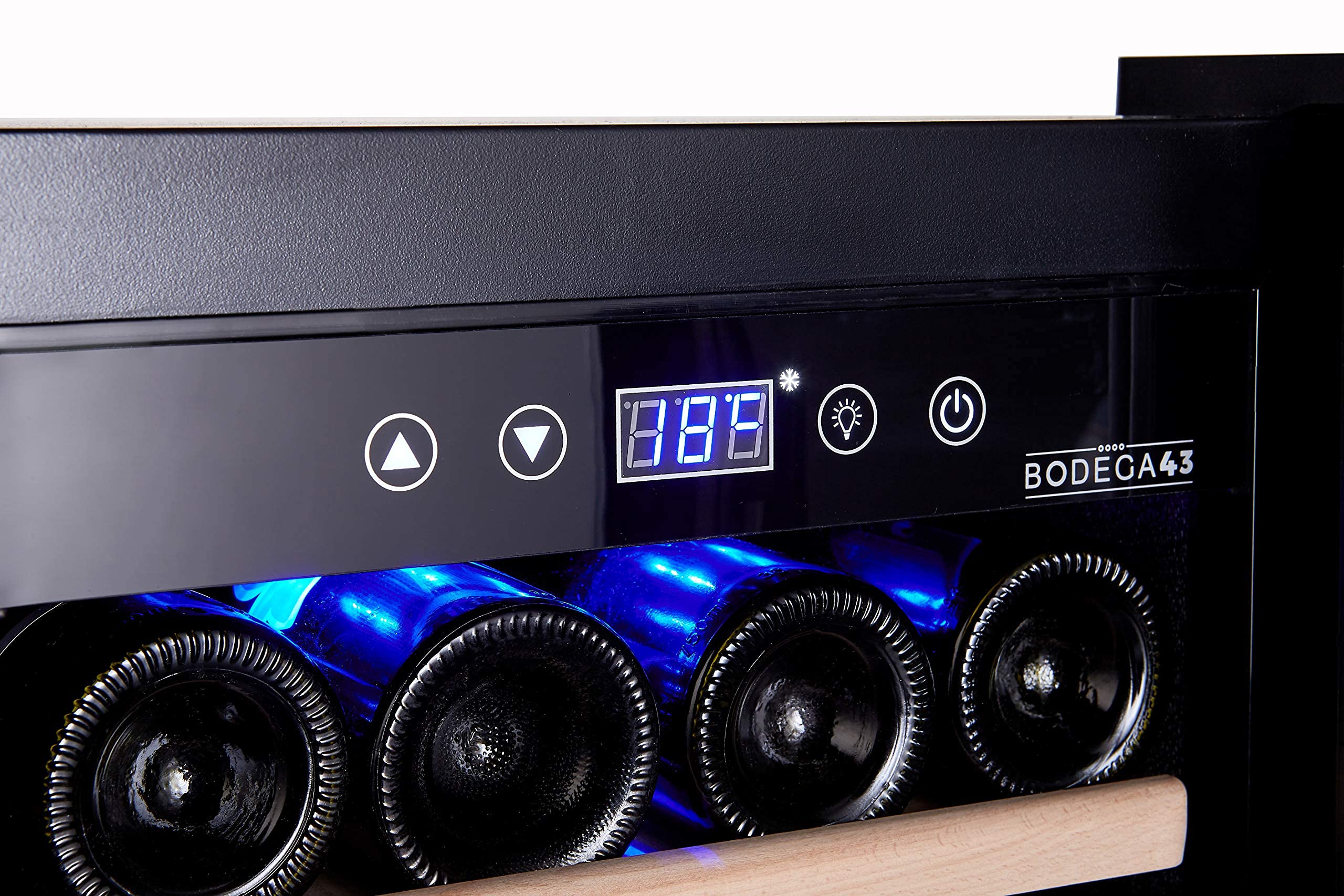 BODEGA43-24 Weinkühlschrank - Weinkühlschrank 2 Zonen, 5-20 ºC, 80 Liter, 24 Flaschen, 6 Regaleinschübe, Vollglas-Designtür mit Touchpanel, Geräuscharm (43 dB) & sehr vibrationsarm, Schwarz - Image 5