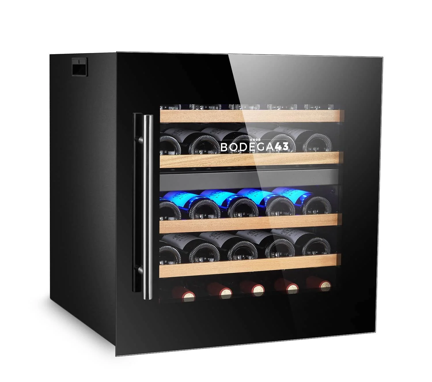 BODEGA43-25 Einbau Weinkühlschrank - Einbau-Weinklimaschrank 2 Zonen - Vollglas-Designtür, 2 Zonen, 25 flaschen, 38 dB, 60 cm breit, 4 ausziehbare Schubladen aus Birkenholz - Image 2