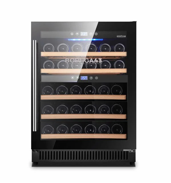 BODEGA43-40 Weinkühlschrank Einbau - Freistehend Weinklimaschrank mit 2 Zonen, 5-20 ºC, 130 Liter, 40 Flaschen, 6 Regaleinschübe, vibrationsarm, 40dB, Schwarz - Image 5