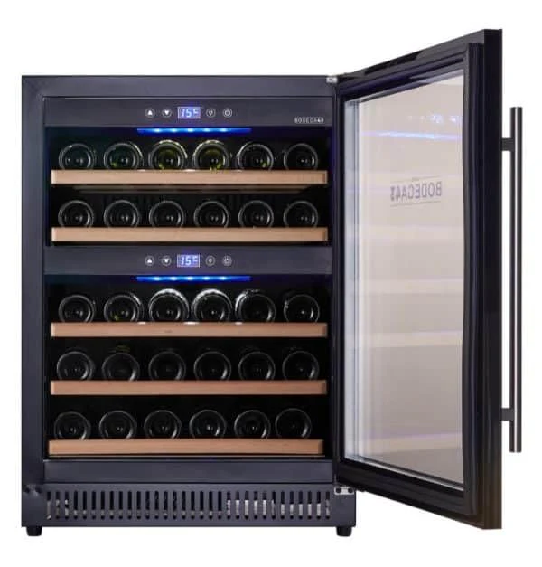 BODEGA43-40 Weinkühlschrank Einbau - Freistehend Weinklimaschrank mit 2 Zonen, 5-20 ºC, 130 Liter, 40 Flaschen, 6 Regaleinschübe, vibrationsarm, 40dB, Schwarz - Image 6